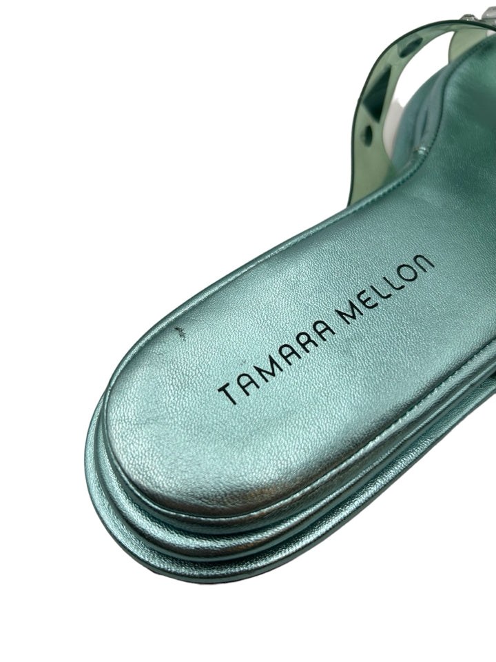 Tamara Mellon Embellished PVC Slides for Women - Size 39.5 (US 9) | Comfortable Summer Sandals for Beach, Pool & Casual Outings