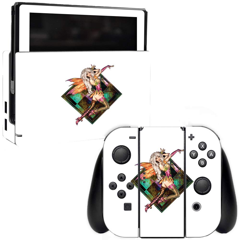 MightySkins Protective Vinyl Decal Wrap Cover for Nintendo Switch - Jester Fairy Design | Durable, Easy to Apply & Remove | Made in USA | Perfect for Gaming, Travel & Customization