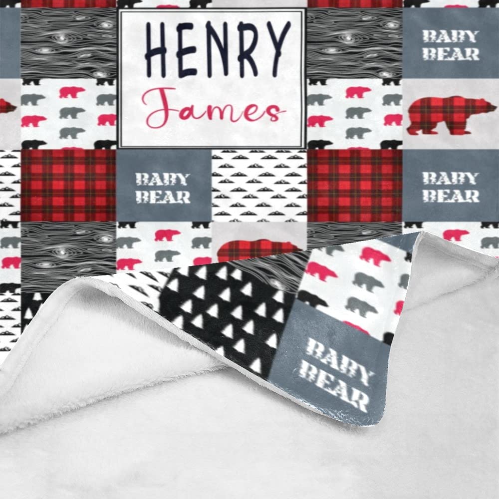 Personalized Woodland Animals Blanket with Name - Custom Baby & Kids Fleece Blanket for Boys & Girls - Soft Minky Flannel Blanket for Baby Showers, Birthdays & Cozy Nursery Decor