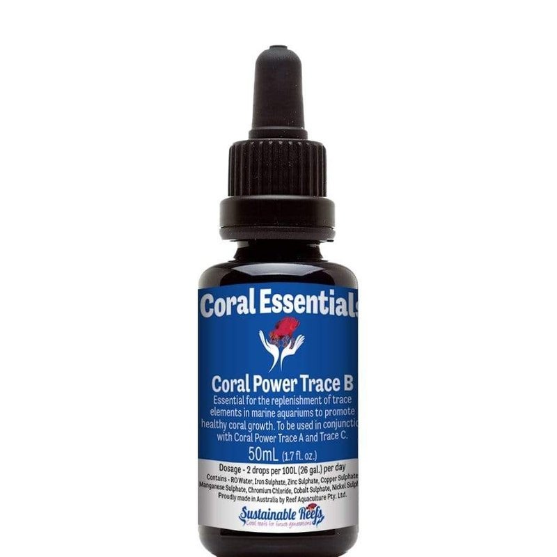 Coral Essentials Coral Power Trace B - Premium Coral Supplement for Saltwater Aquariums | Enhances Coral Growth & Color | Ideal for Reef Tanks & Marine Ecosystems