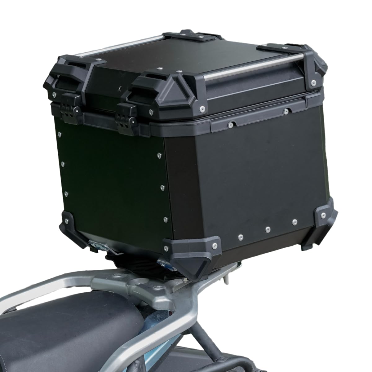 45L 55L 65L 85L 100L Waterproof Aluminum Motorcycle Top Case - Universal Motorcycle Luggage Trunk with Bracket Base Plate for Helmet & Storage - Durable Motorcycle Accessories for Touring, Commuting & Adventure Rides