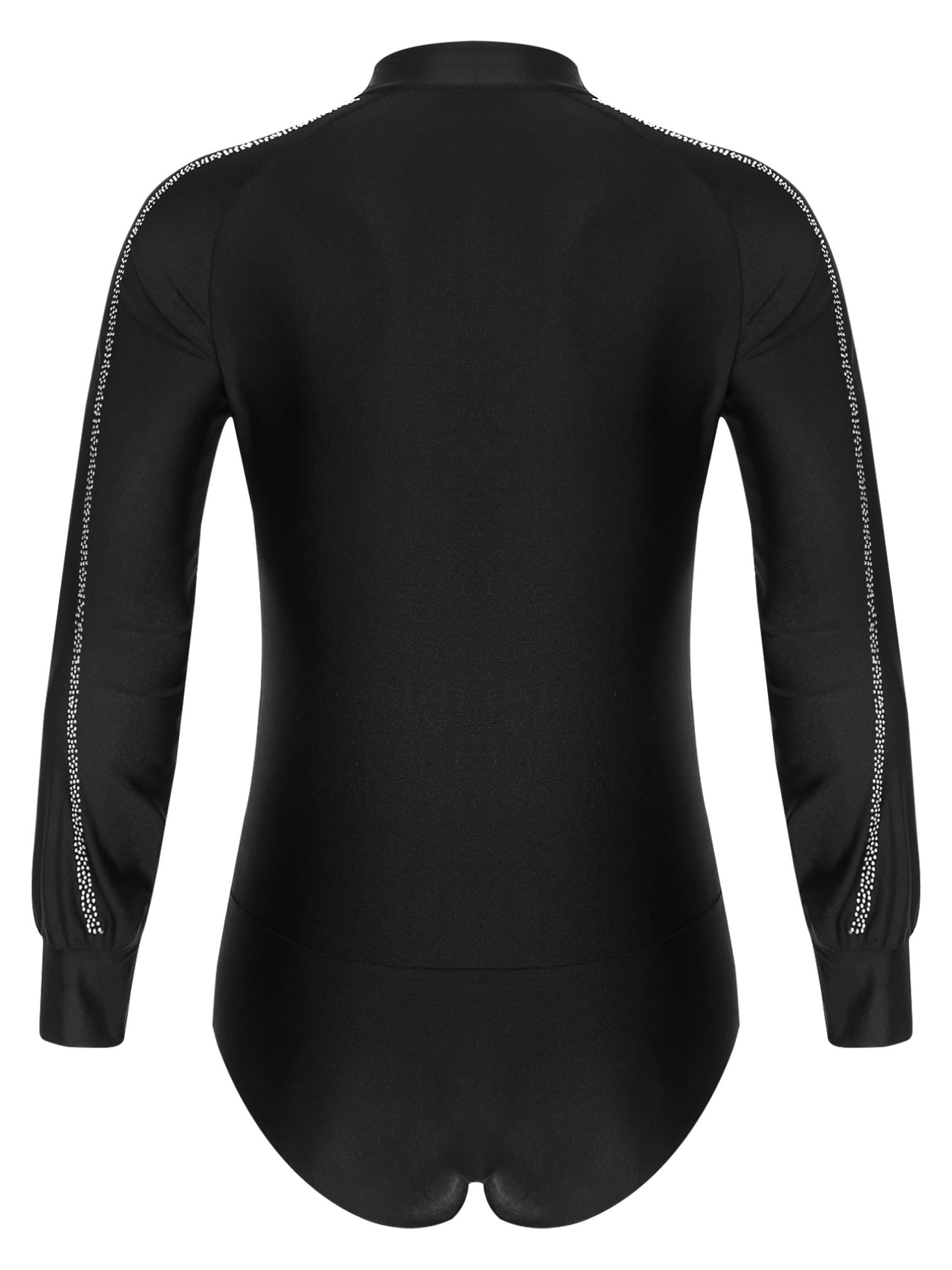 Sparkly Rhinestone Latin Dance Shirt for Men - Elegant Ballroom Shirt with Stand Collar & Button Down Leotard Design - Perfect for Salsa, Tango & Competition Performances