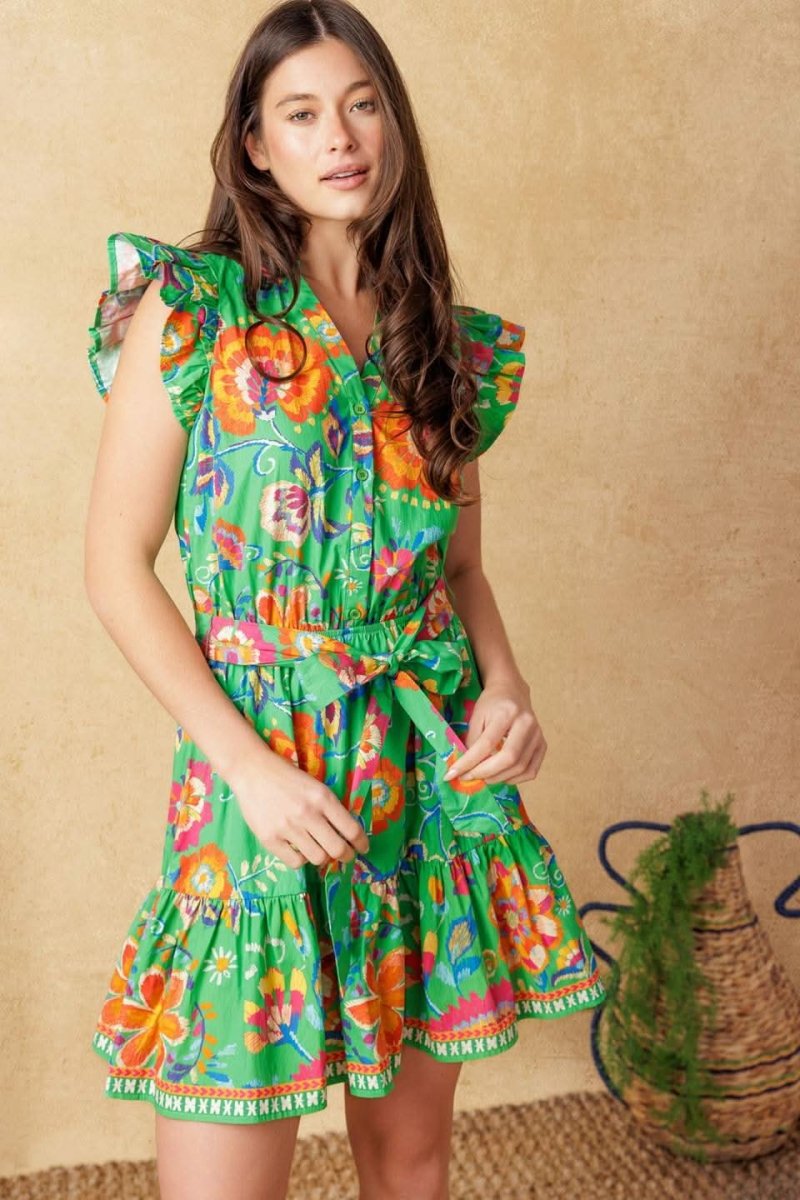 BRIGHTER DAYS WOVEN MINI DRESS - Flowy Summer Dress for Women, Casual Boho Chic Outfit - Perfect for Beach Vacations, Date Nights & Outdoor Parties