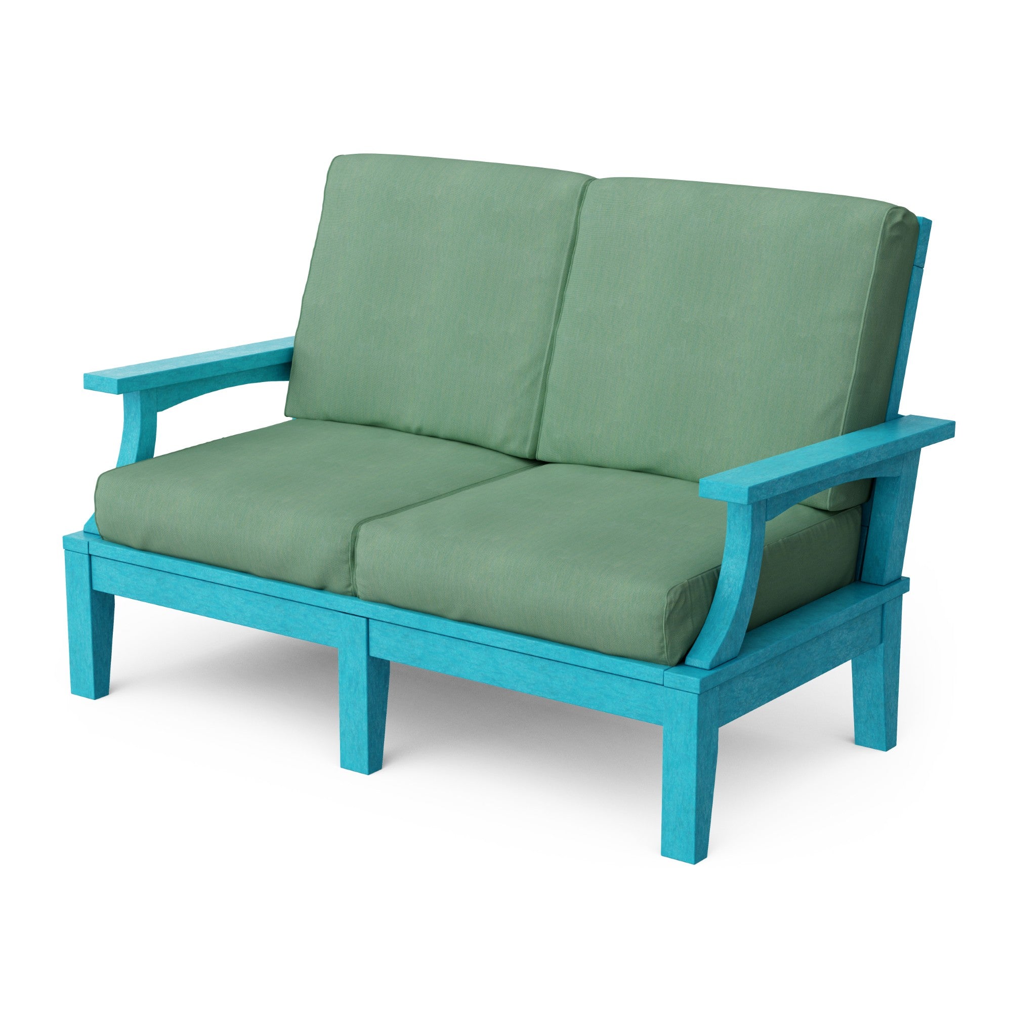 Heritage Deep Seating Love Seat Cushioned Sofa - Outdoor Patio Furniture for Garden, Poolside & Backyard Relaxation