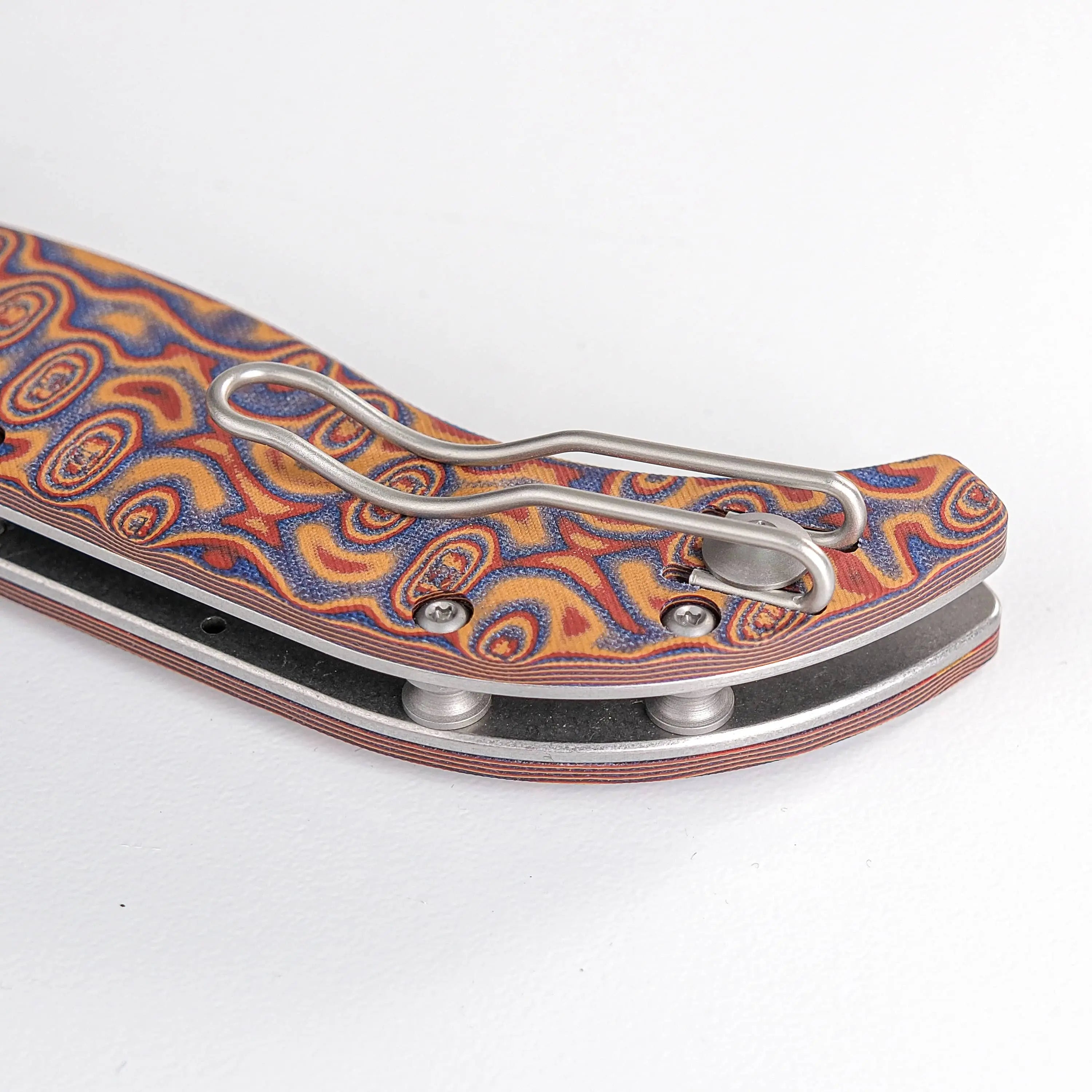 Naga Copper Raindrop Micarta Pocket Knife with S35VN Steel Blade - EDC, Camping, Outdoor Survival & Everyday Carry Tool (Model A3904)