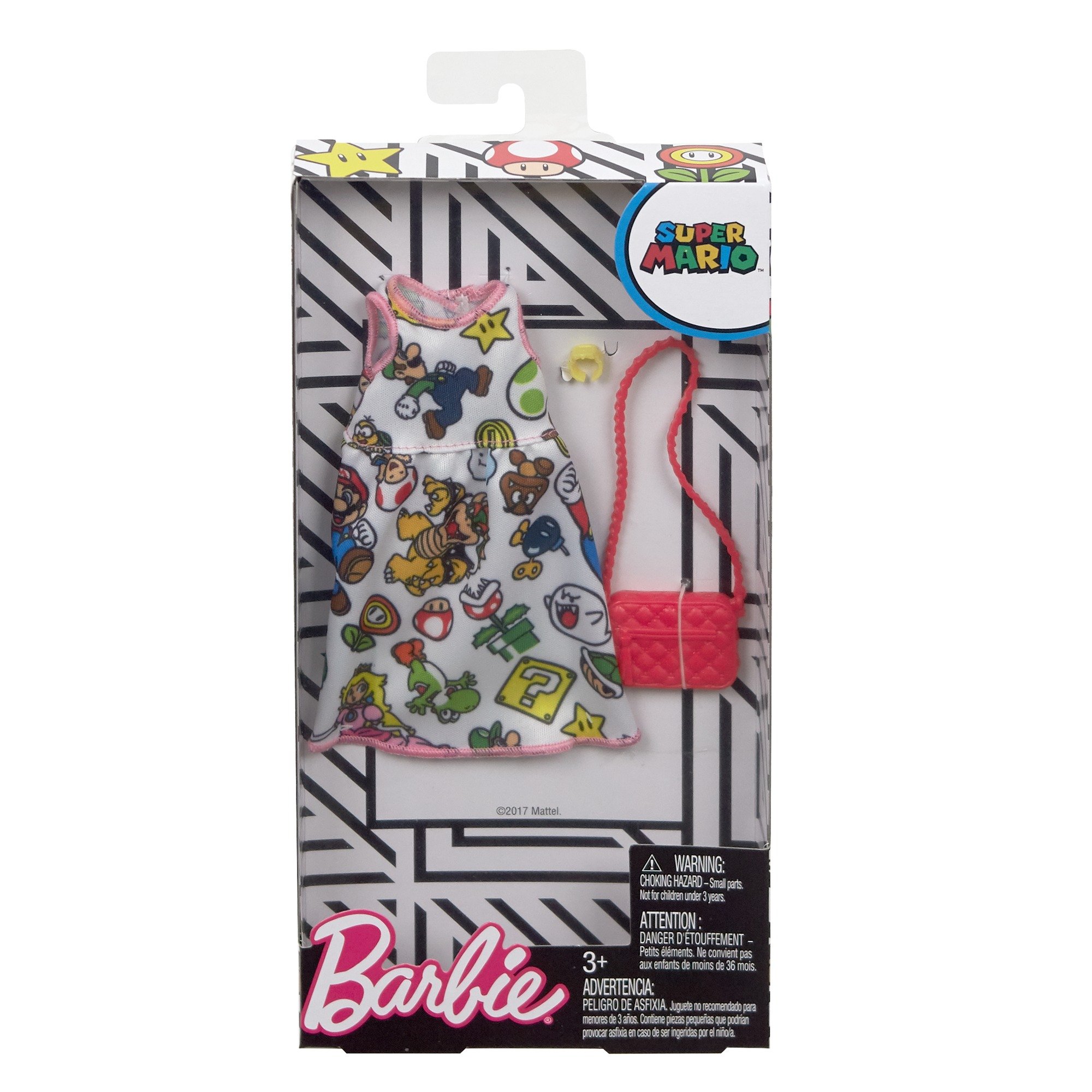 Barbie Super Mario Fashion Doll - White Outfit with Accessories | Perfect for Kids' Birthday Gifts & Nintendo Themed Collections | Playtime, Display & Cosplay
