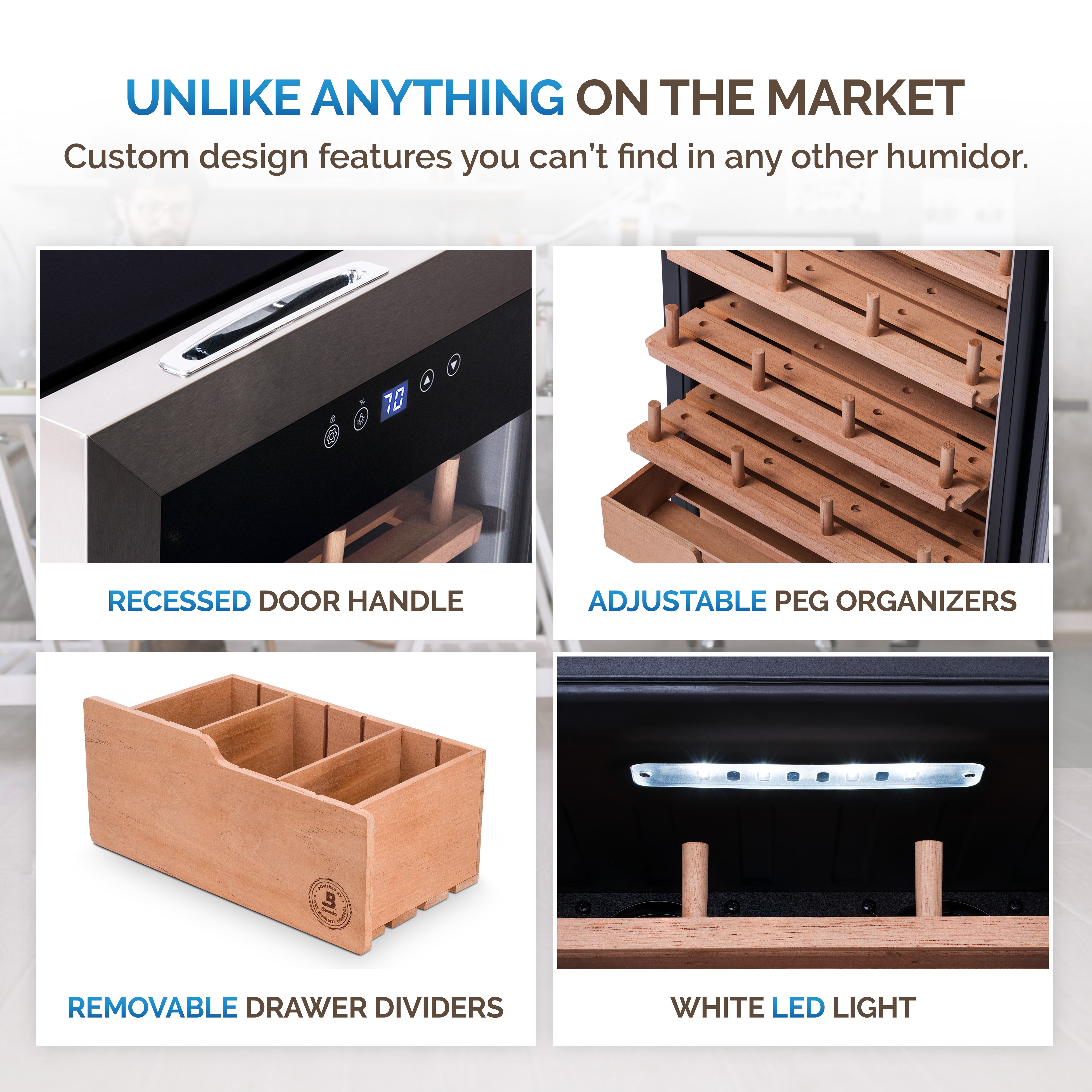 Newair® x Boveda 500-Count Electric Cigar Humidor with Digital Hygrometer - Perfect for Home, Office & Cigar Lounge Storage