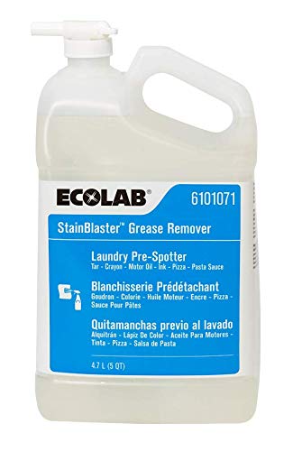 Ecolab StainBlaster Grease Remover Laundry Pre-Spotter - 5 Quarts | Heavy Duty Stain Treatment for Clothes, Upholstery & Carpet | Professional Grade Cleaning Solution for Tough Grease & Oil Stains