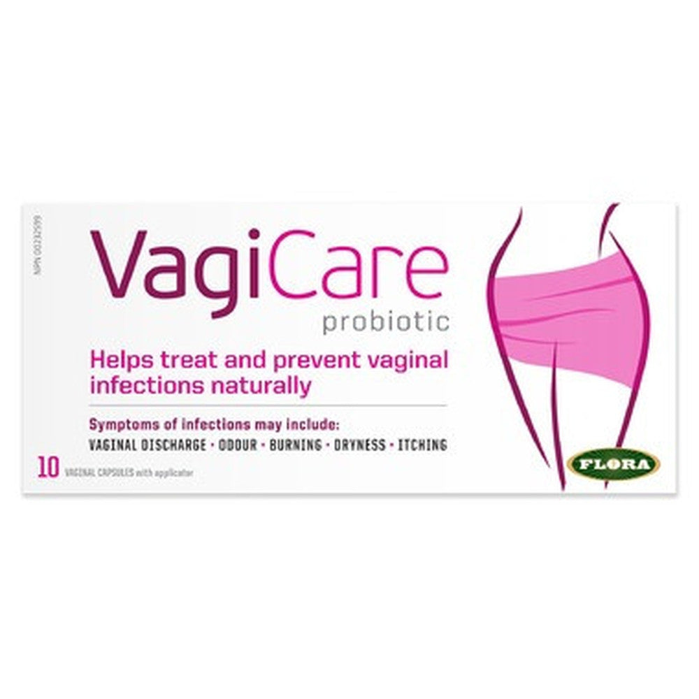 Flora VagiCare Probiotic Supplement - 10 Capsules for Women's Vaginal Health & pH Balance | Supports Intimate Wellness & Comfort | Perfect for Daily Use, Travel, and Post-Antibiotic Care