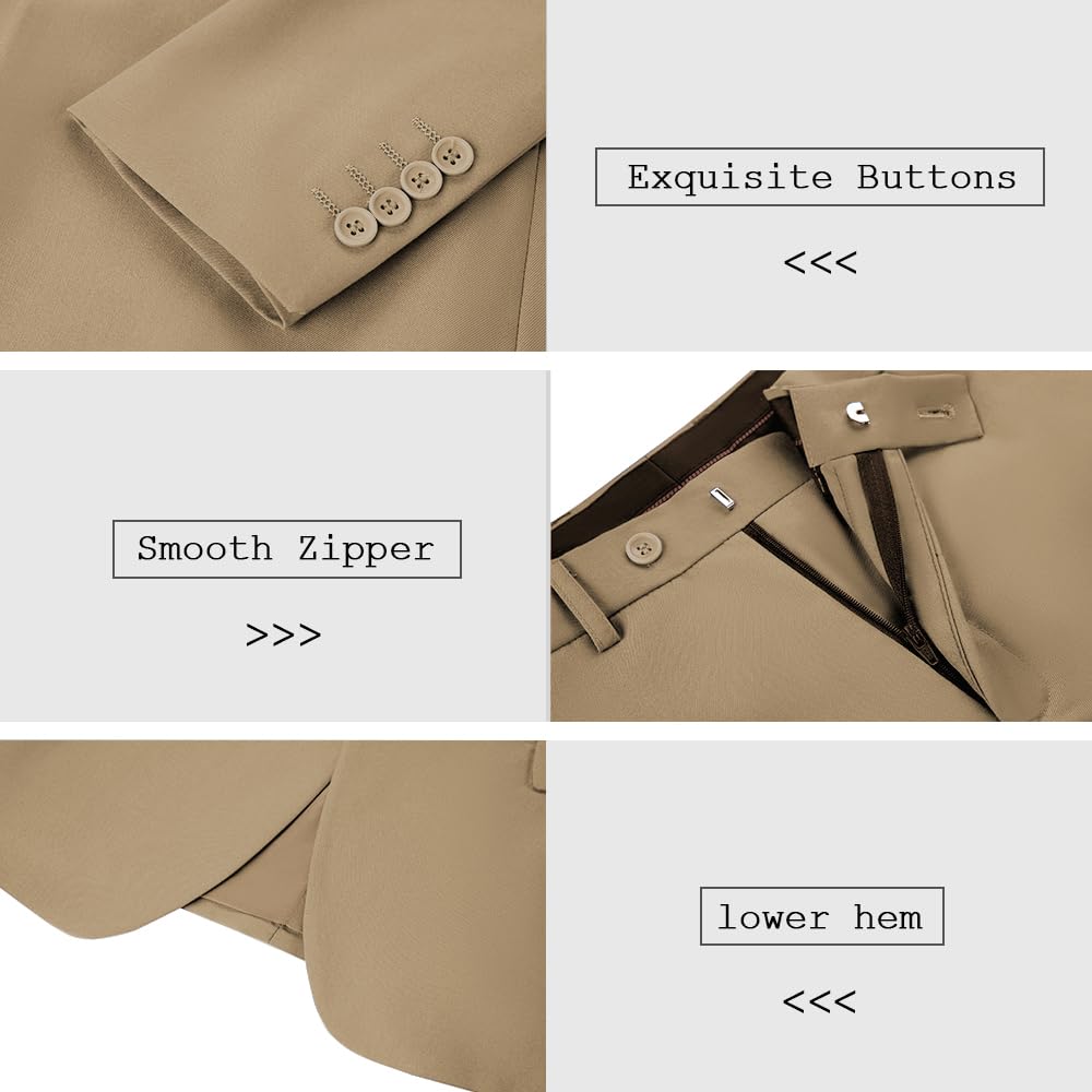 3 Piece Slim Fit Men's Suits - Notch Lapel Wedding Tuxedo Set with Jacket, Pants & Vest | Formal Groomsmen Attire for Prom, Business & Special Occasions