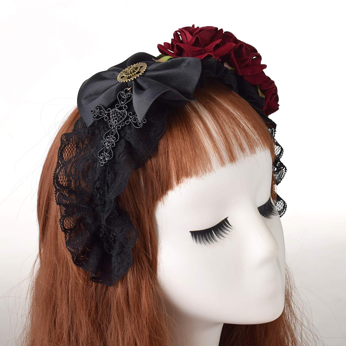 Steampunk Headband with Vintage Gears & Rose - Gothic Halloween Headpiece for Women - Perfect for Cosplay, Costume Parties & Themed Events