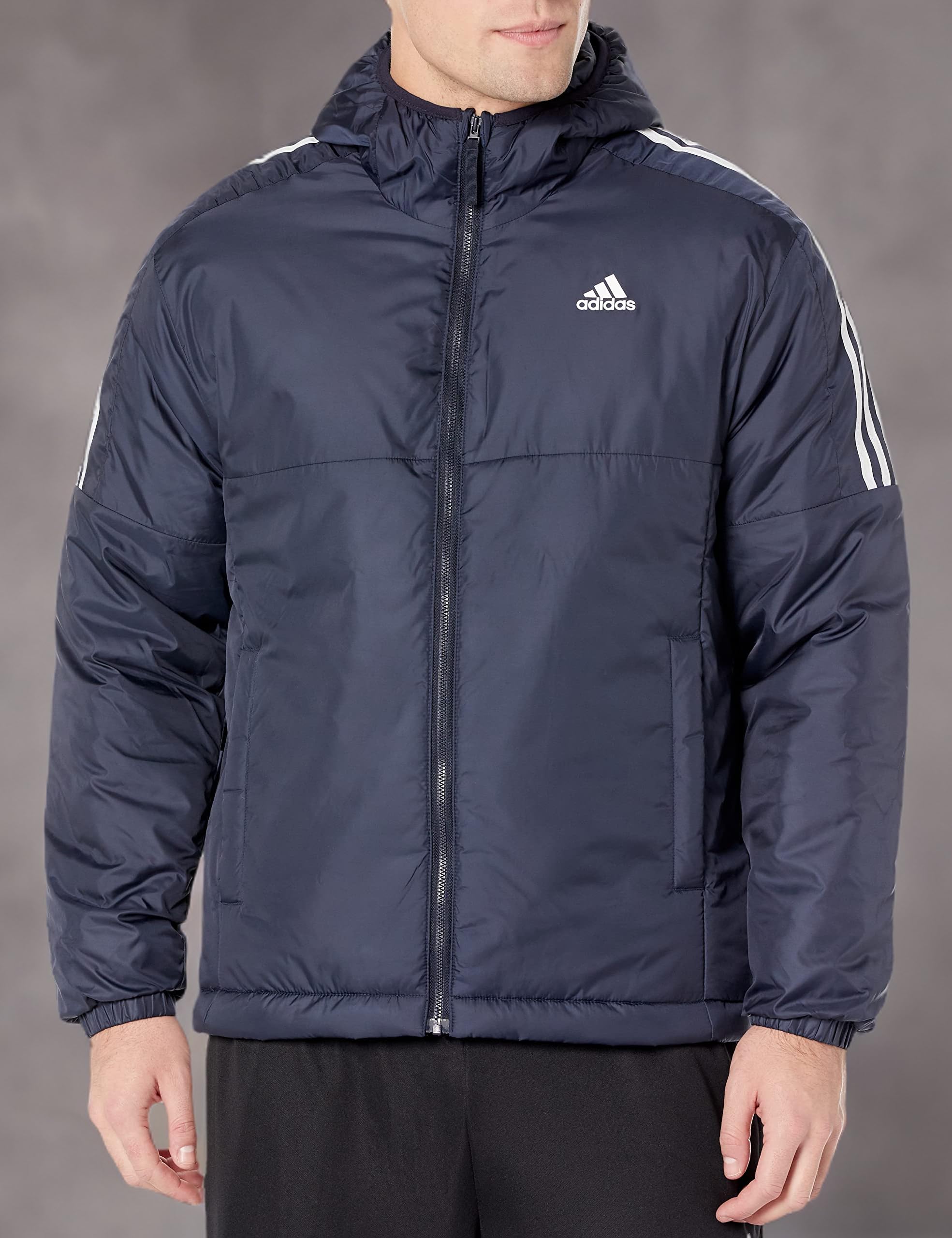 Adidas Men's Essentials Insulated Hooded Jacket - Lightweight Winter Coat for Outdoor Activities, Running & Casual Wear