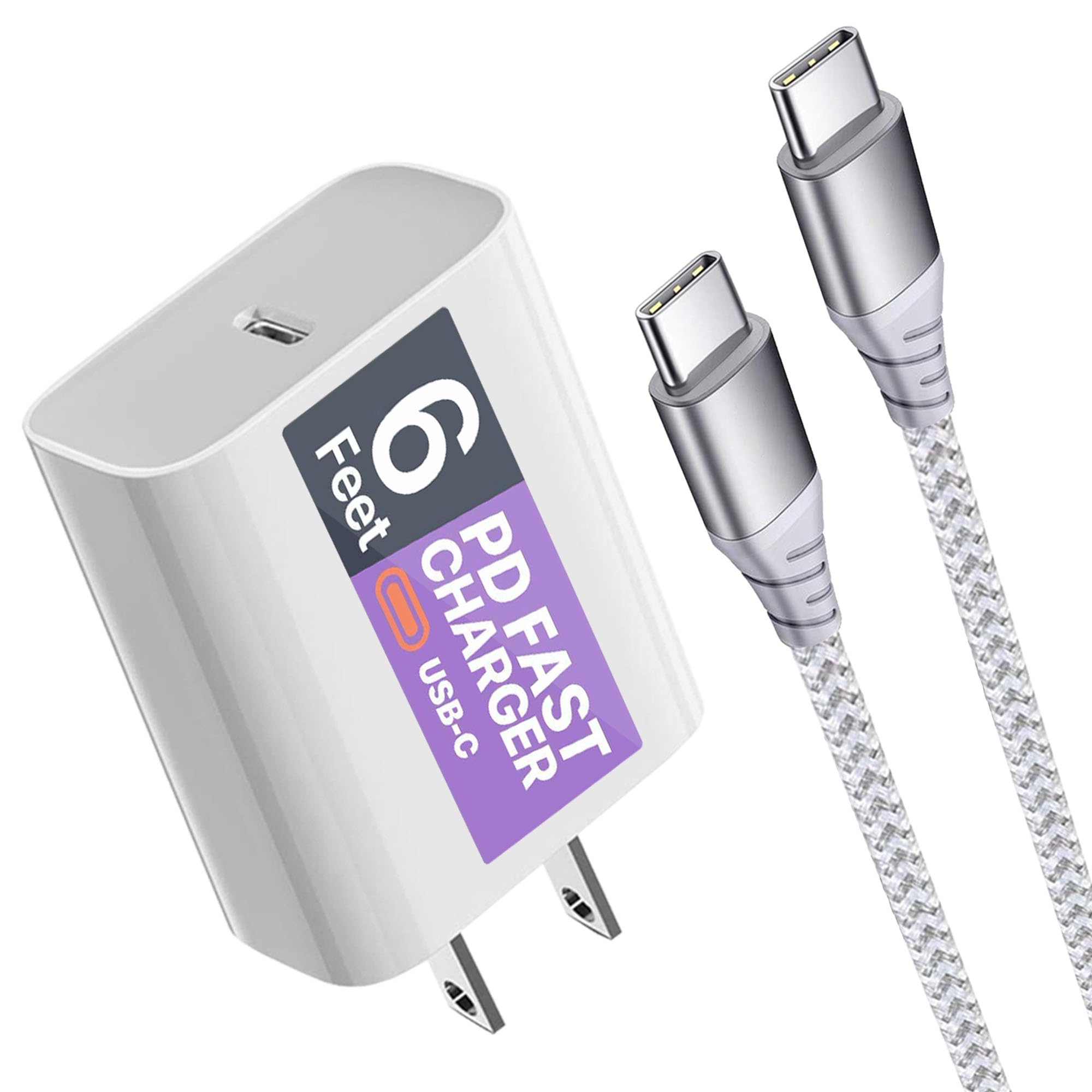 Fast Charger for iPhone 16 & 15 Series - 20W USB C Wall Charger with 6ft Long Cable | Compatible with iPhone 15/15 Pro/15 Max/16/16 Pro/16 Max | Perfect for Home, Office & Travel Charging Needs
