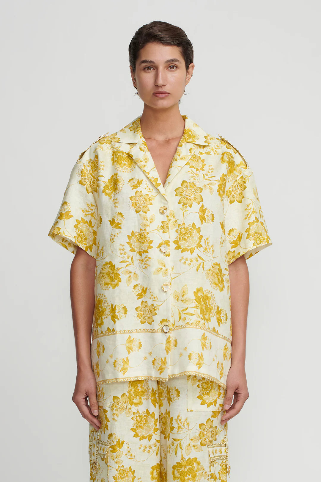 ESME Oversized Shirt in Golden Nectar - Women's Loose Fit Casual Blouse for Work, Date Night & Everyday Wear