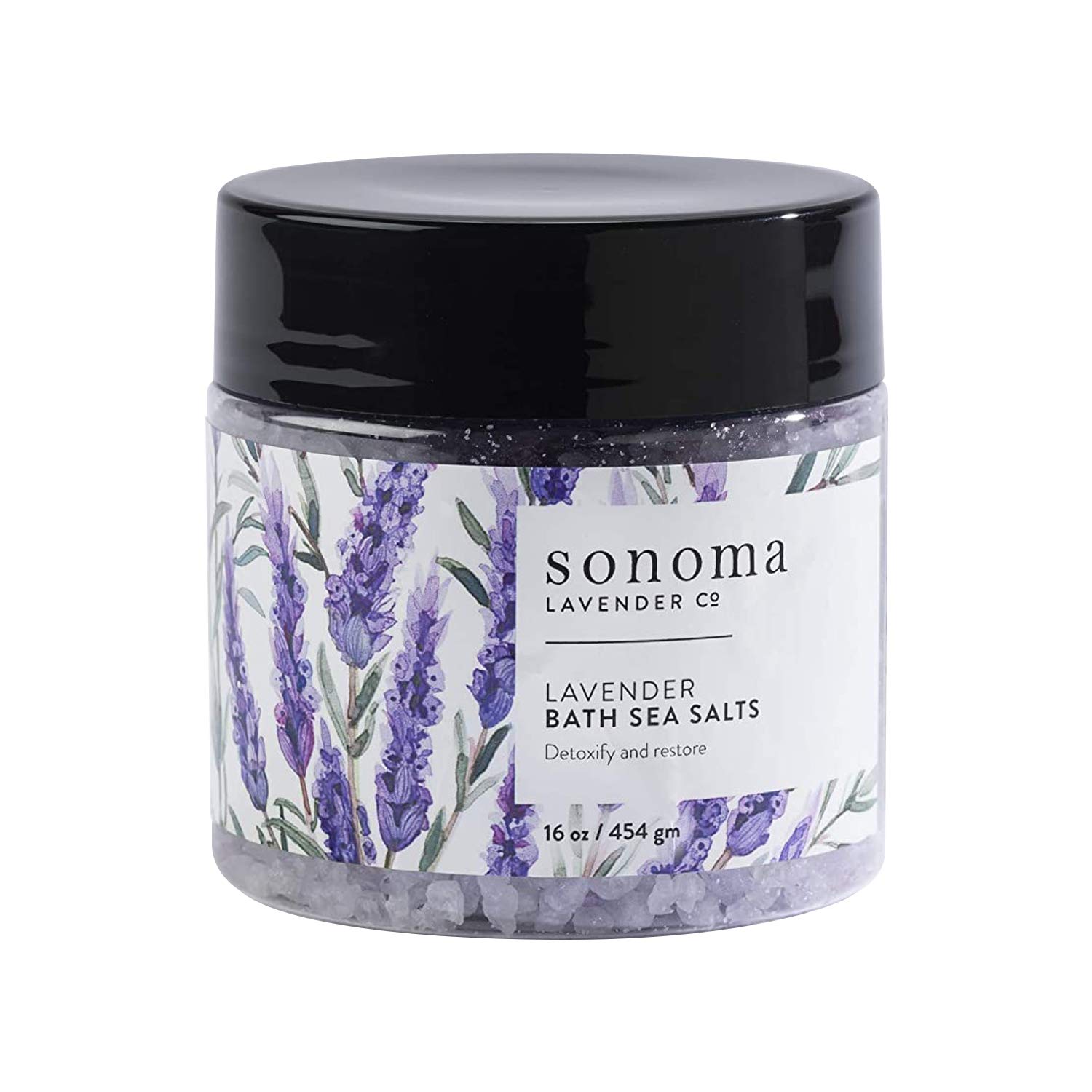 Organic Lavender Bath Salt with Epsom Salt & Essential Oils - Relaxing Stress Relief & Skin Hydration - 16oz Spa Treatment for Self Care, Aromatherapy & Better Sleep