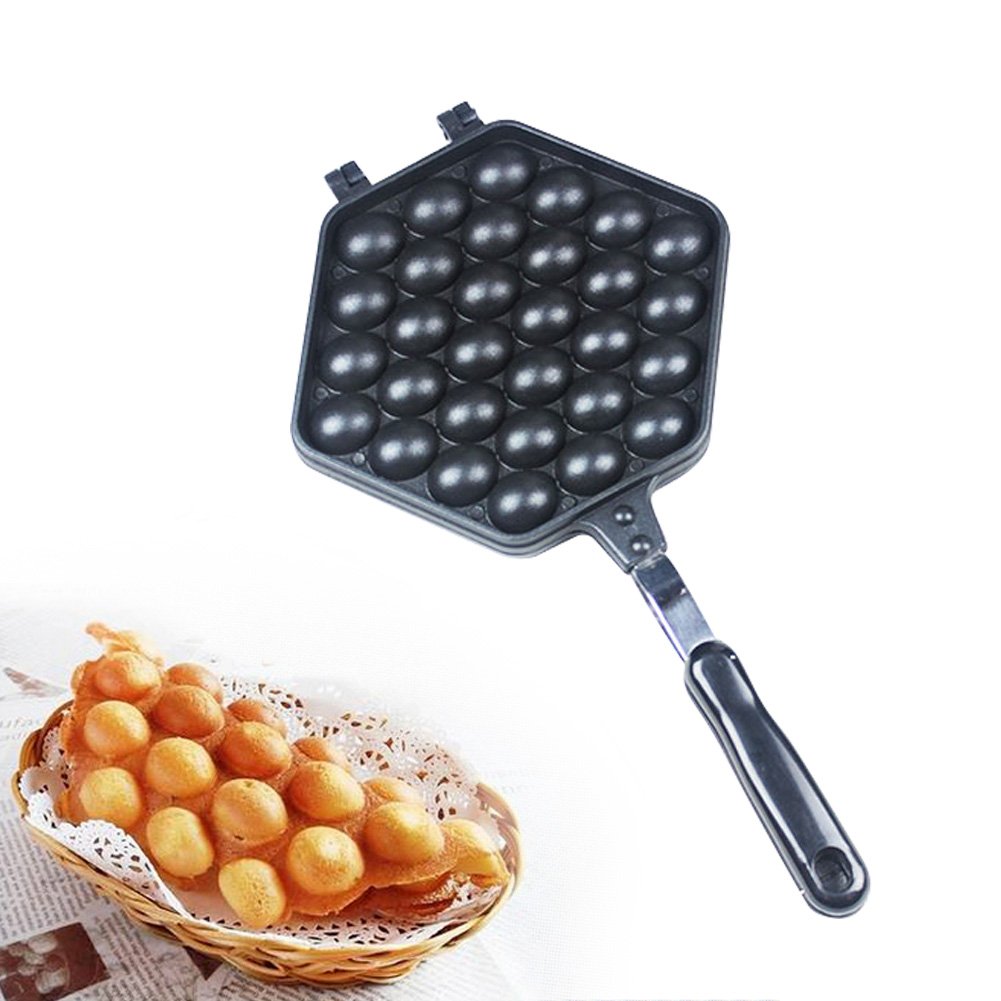 Nonstick Aluminum Alloy Waffle Maker - 30 Hole Egg Bubble Pan for Perfect Egg Waffles & Pancakes | Home Kitchen Baking Tool for Breakfast, Desserts & Party Snacks