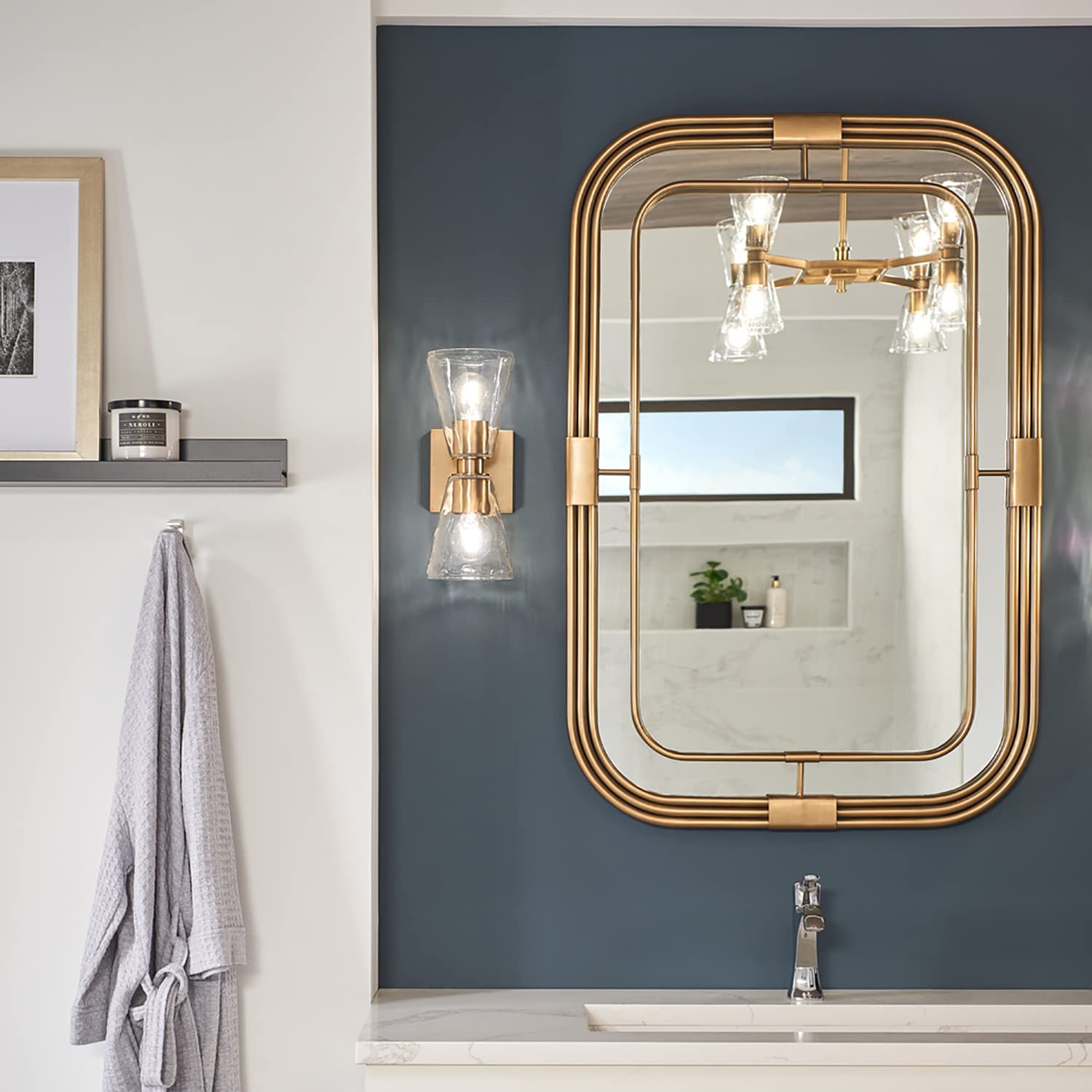 Capital Lighting 627522AD-456 Lyra Clear Water Glass 2-Light Wall Sconce - 13