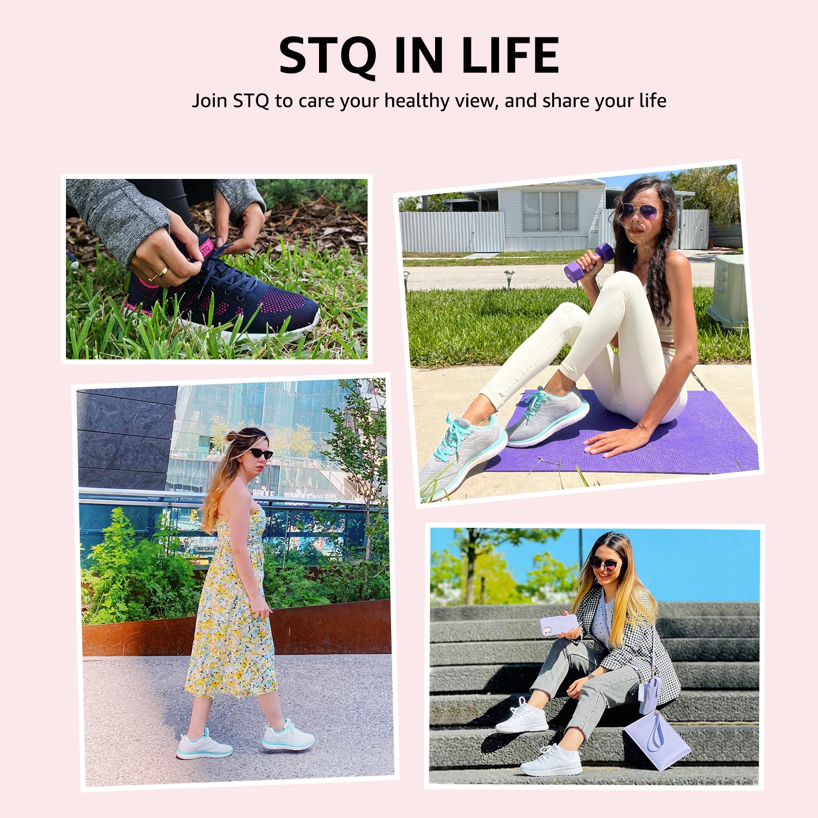 STQ Women's Lightweight Tennis Shoes - Comfortable Walking & Athletic Sneakers for Gym, Workout, Cross Training | Fashionable & Breathable for Running, Casual Wear & Outdoor Activities
