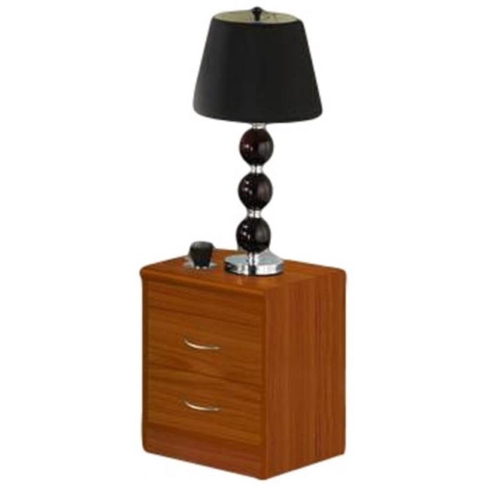 Modern 2-Drawer Wooden Nightstand Set in Cherry Finish - Bedroom Side Table with Storage for Bedside Organization (Set of 2) - Perfect for Bedrooms, Guest Rooms & Apartments