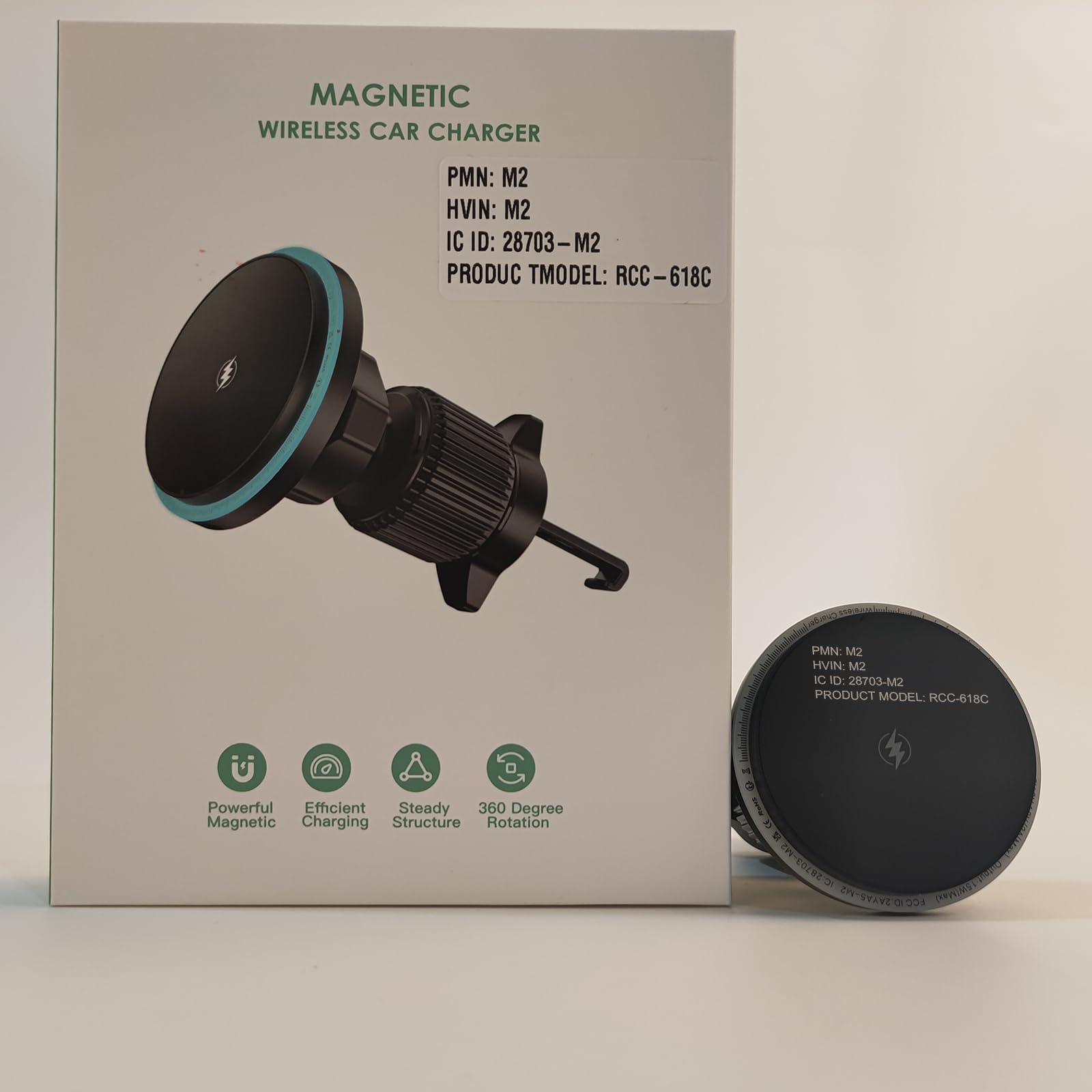WOCBUY Wireless Car Charger - MagSafe Compatible Fast Charging Phone Mount for iPhone 16/15/14/13/12 Series with Auto-Alignment (Includes QC3.0 Car Charger) | Perfect for Commuting, Road Trips & Hands-Free Driving
