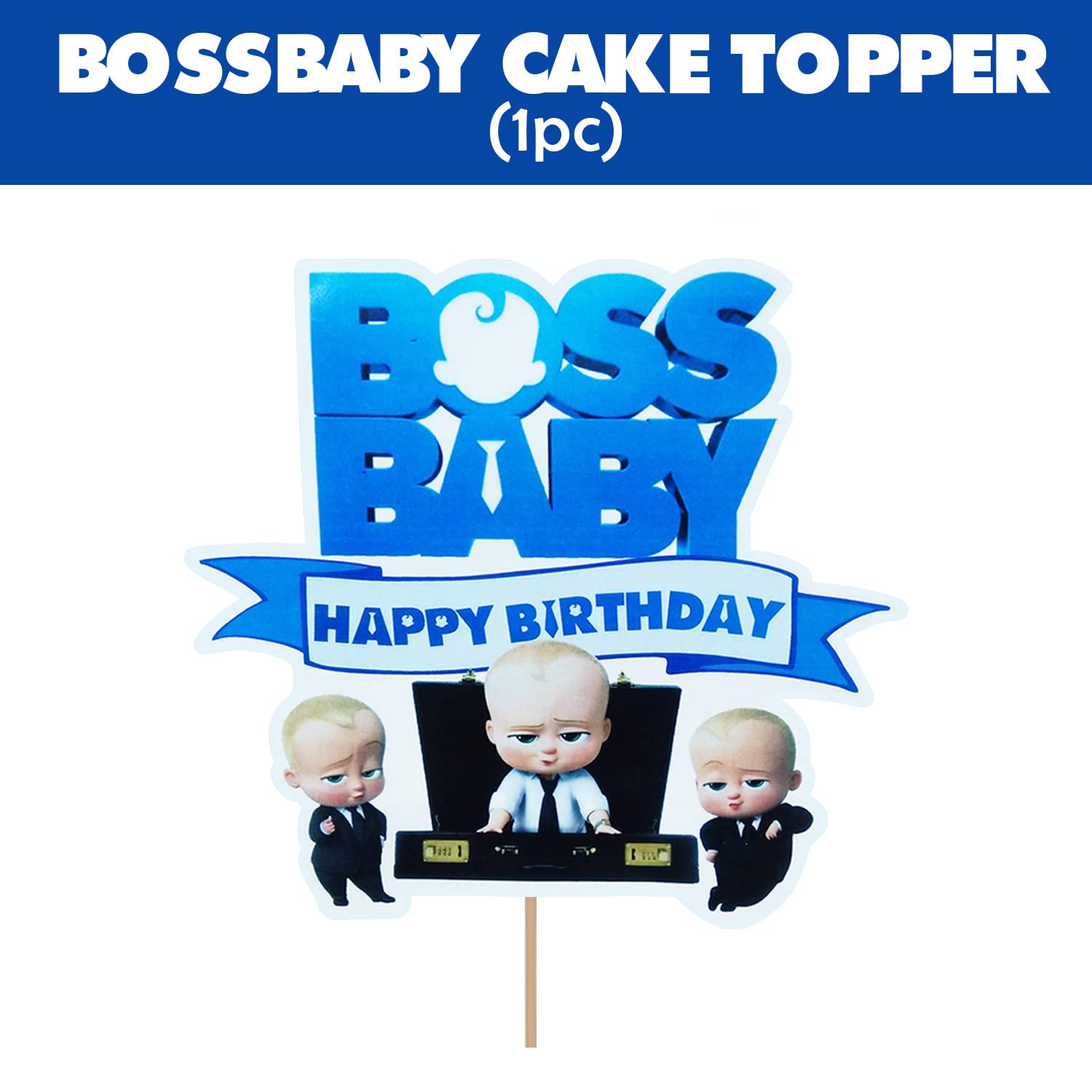 Boss Baby Birthday Cake Topper - Premium 1-Piece Cake Decoration for Baby Boss Theme Parties | Perfect for Birthday Cakes, Cupcakes & Dessert Tables | Baby Shower & First Birthday Party Decor