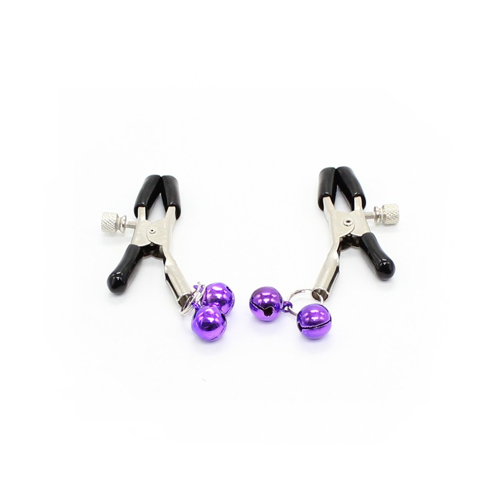 Metal Nipple Clamps with Chain - Non-Piercing Adjustable Nipple Rings for Sensual Play & BDSM Accessories - Perfect for Couples Play, Adult Toys Collection & Fetish Wear