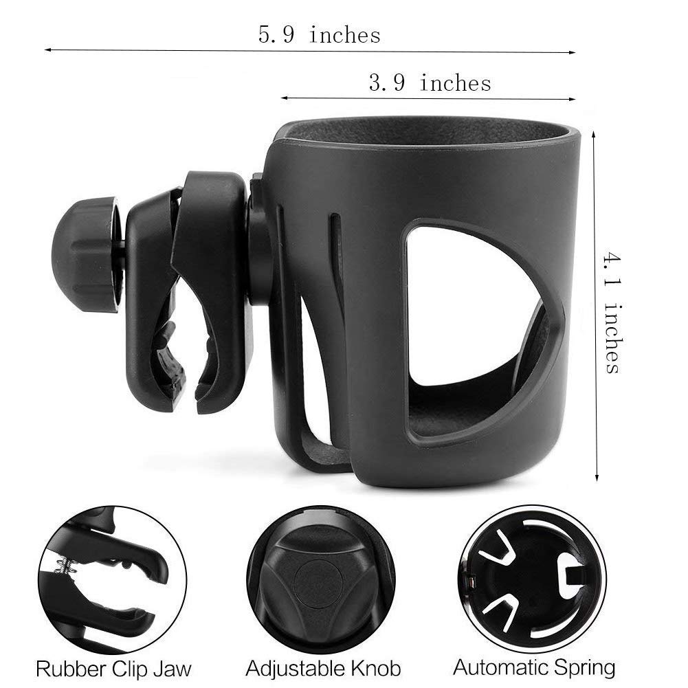 Universal Stroller Cup Holder - Flytaker Adjustable Baby Bottle Holder with Stroller Hook | Perfect for Strollers, Shopping Carts & Baby Carriers | Keep Drinks Secure While Walking or Jogging