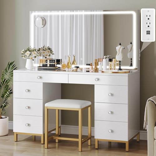 White-led Stripe Mirror