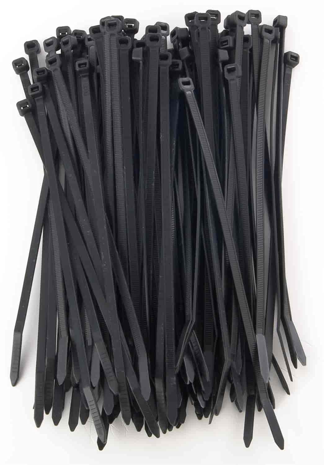 JEGS 8-Inch Black Nylon Wire & Cable Ties - 100-Pack | Heavy Duty Zip Ties for Organizing Cables, Wires, Hoses | Home, Office, Automotive & DIY Use