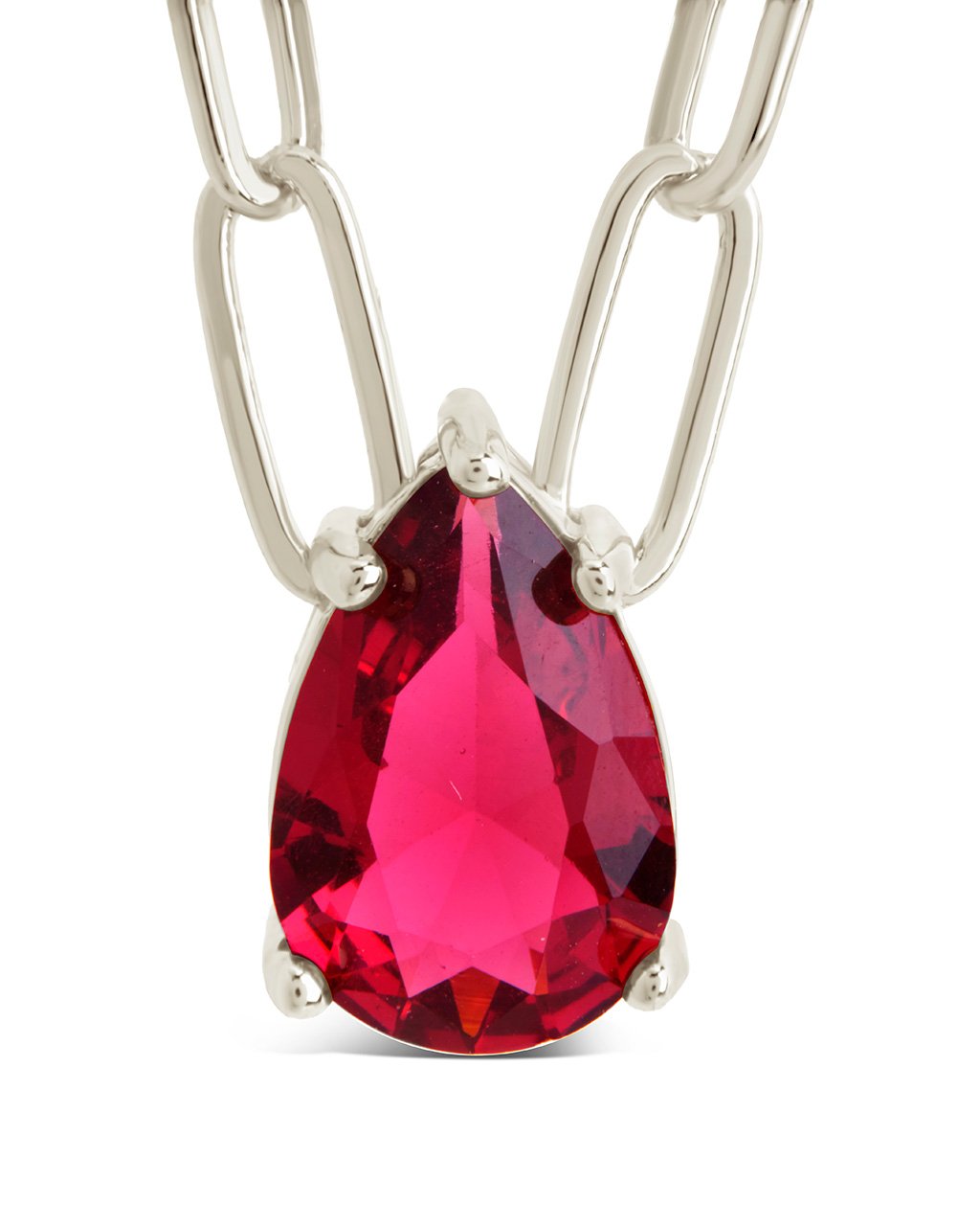 Elegant Paperclip Chain Necklace with Teardrop CZ Pendant - Perfect for Women's Daily Wear, Party & Gift Giving