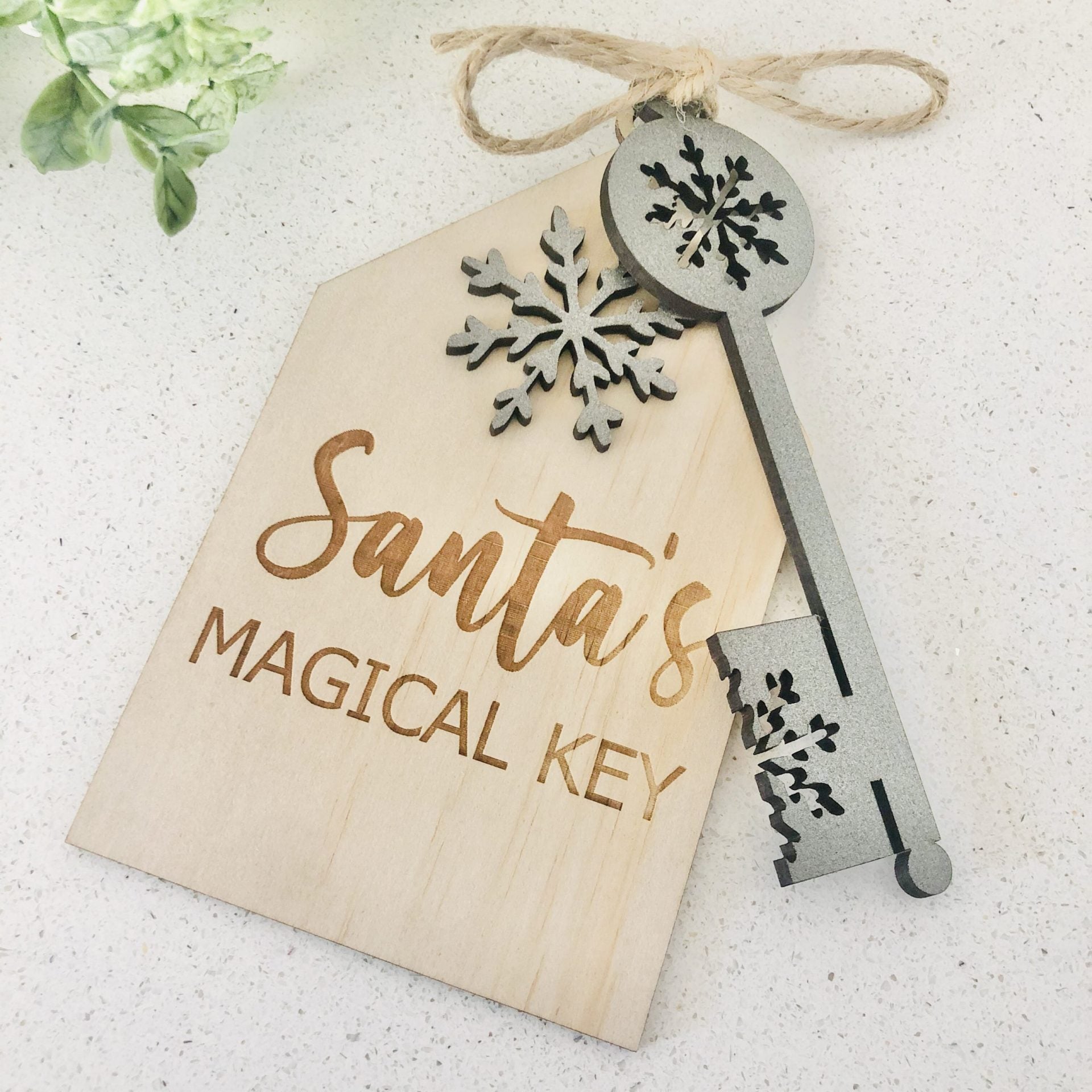 Santa's Magical Key - Christmas Snowflake Ornament for Tree Decorations | Perfect Holiday Gift for Kids & Family | Home, Office & Festive Party Decor