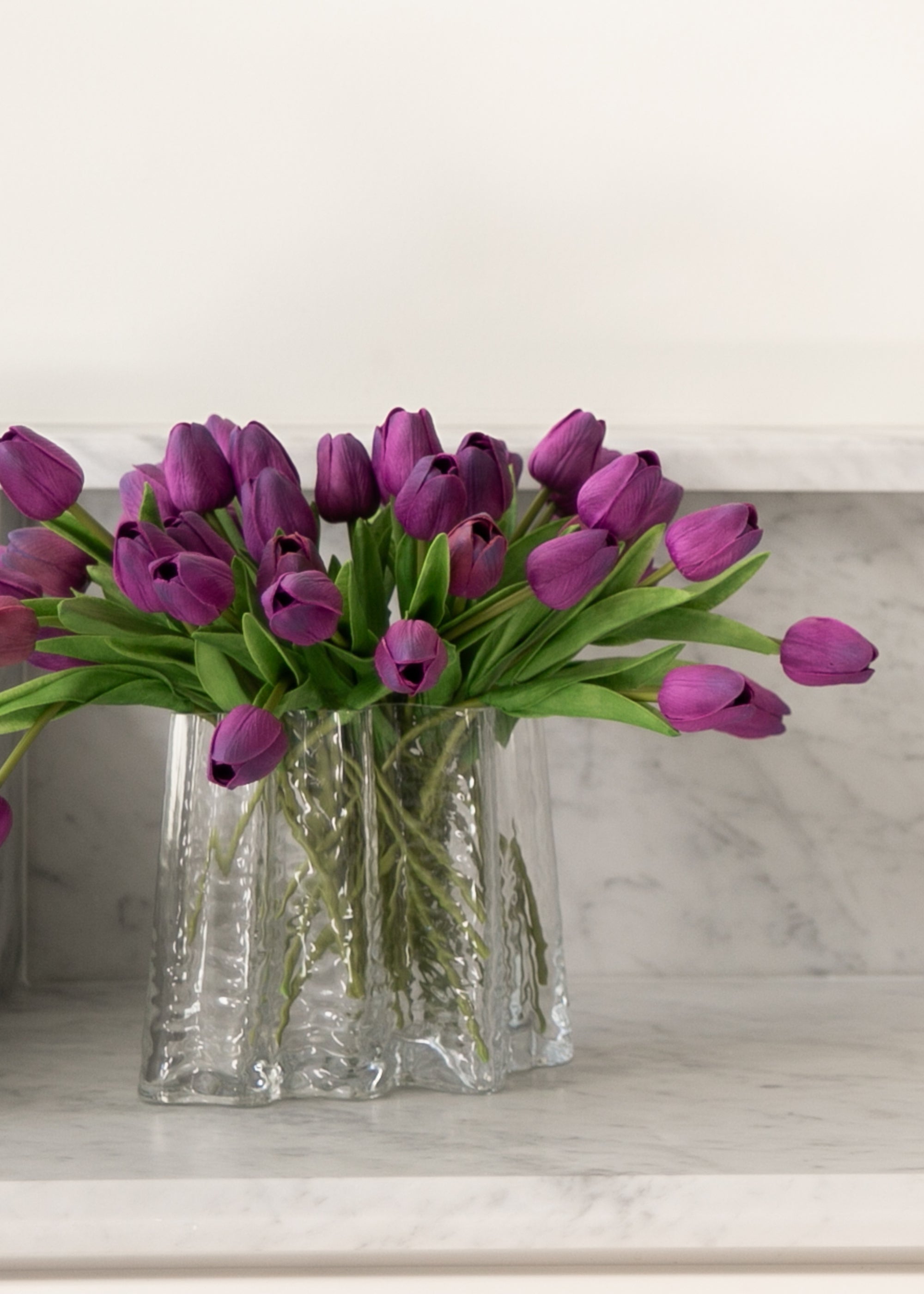 Cooee Design Small Gray Wide Glass Vase - 7.5 Inch Modern Home Decor for Flowers, Centerpiece, Wedding, Dining Table & Office Decor