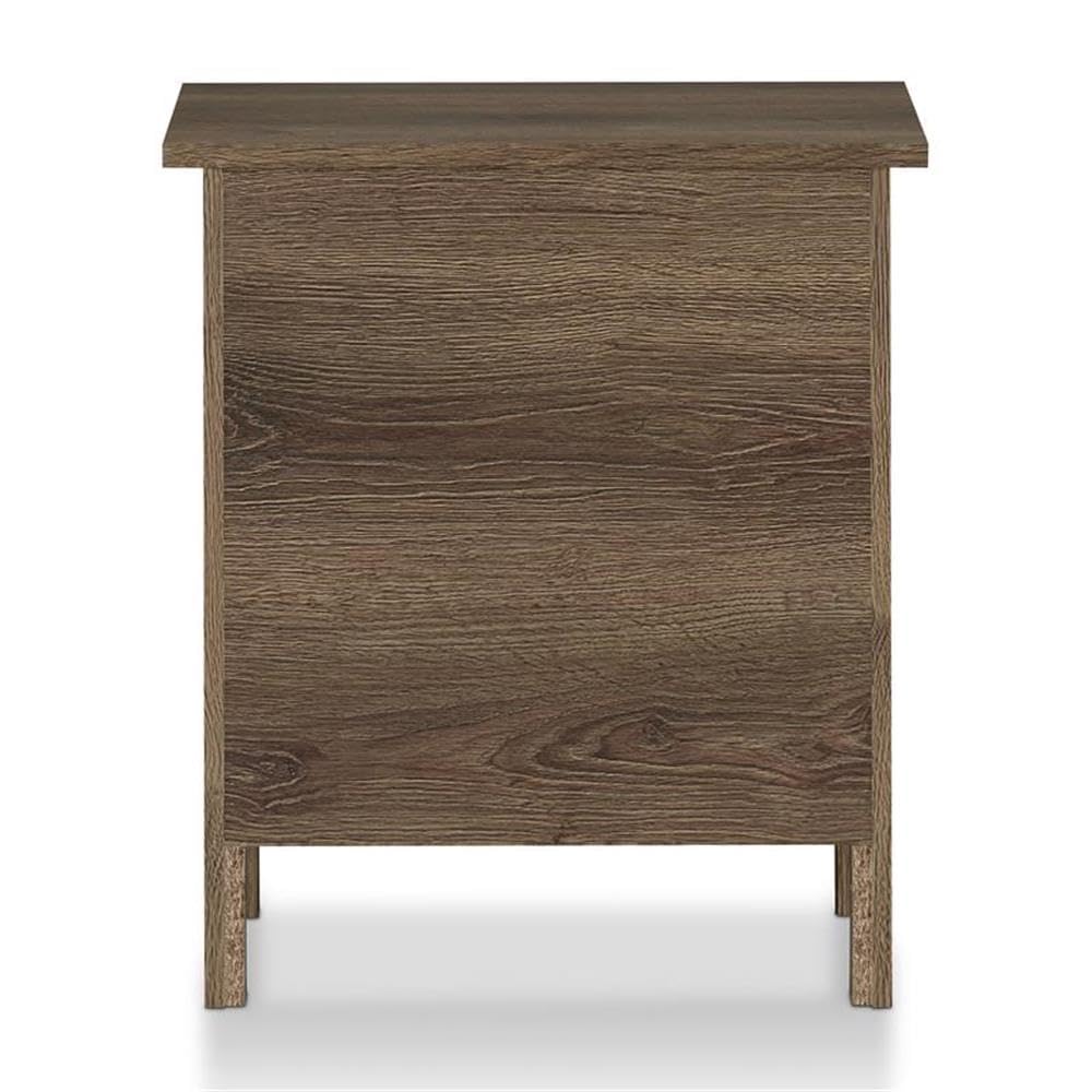 Furniture of America Daena Rustic Wood 2-Drawer Nightstand in Distressed Walnut - Solid Wood Bedside Table for Bedroom, Living Room & Office Storage