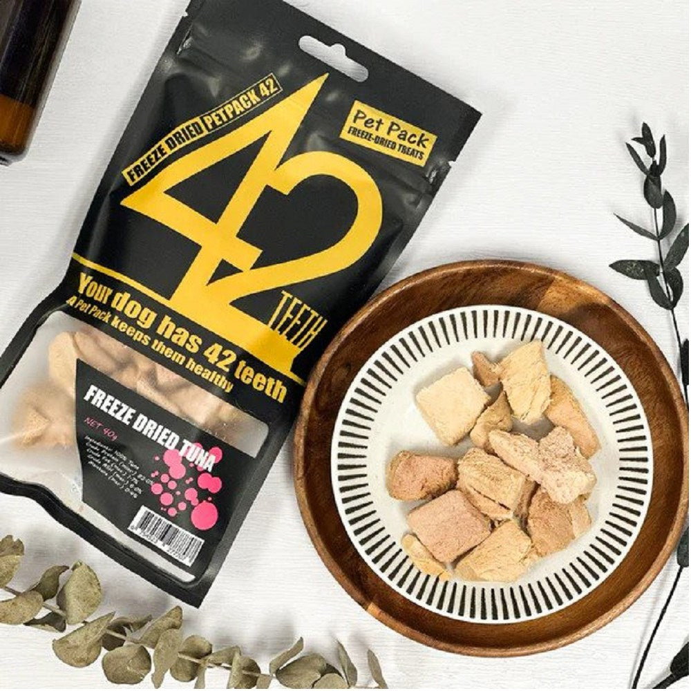 Premium 42 Series Freeze Dried Tuna Dog Treats - All Natural, Grain-Free Training Snacks for Small & Large Dogs - Perfect for Training, Rewards & Dental Health