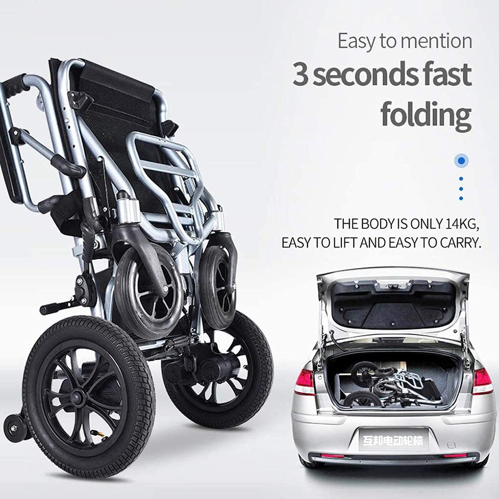 Lightweight Electric Wheelchair with Fast-Fold Design - 17.7