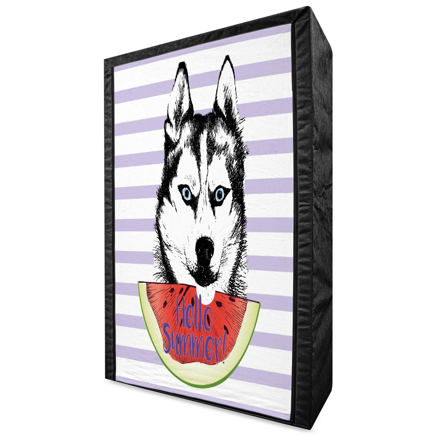 Ambesonne Alaskan Malamute Fabric Wardrobe | Portable Clothing Organizer with Shelves | 42.5