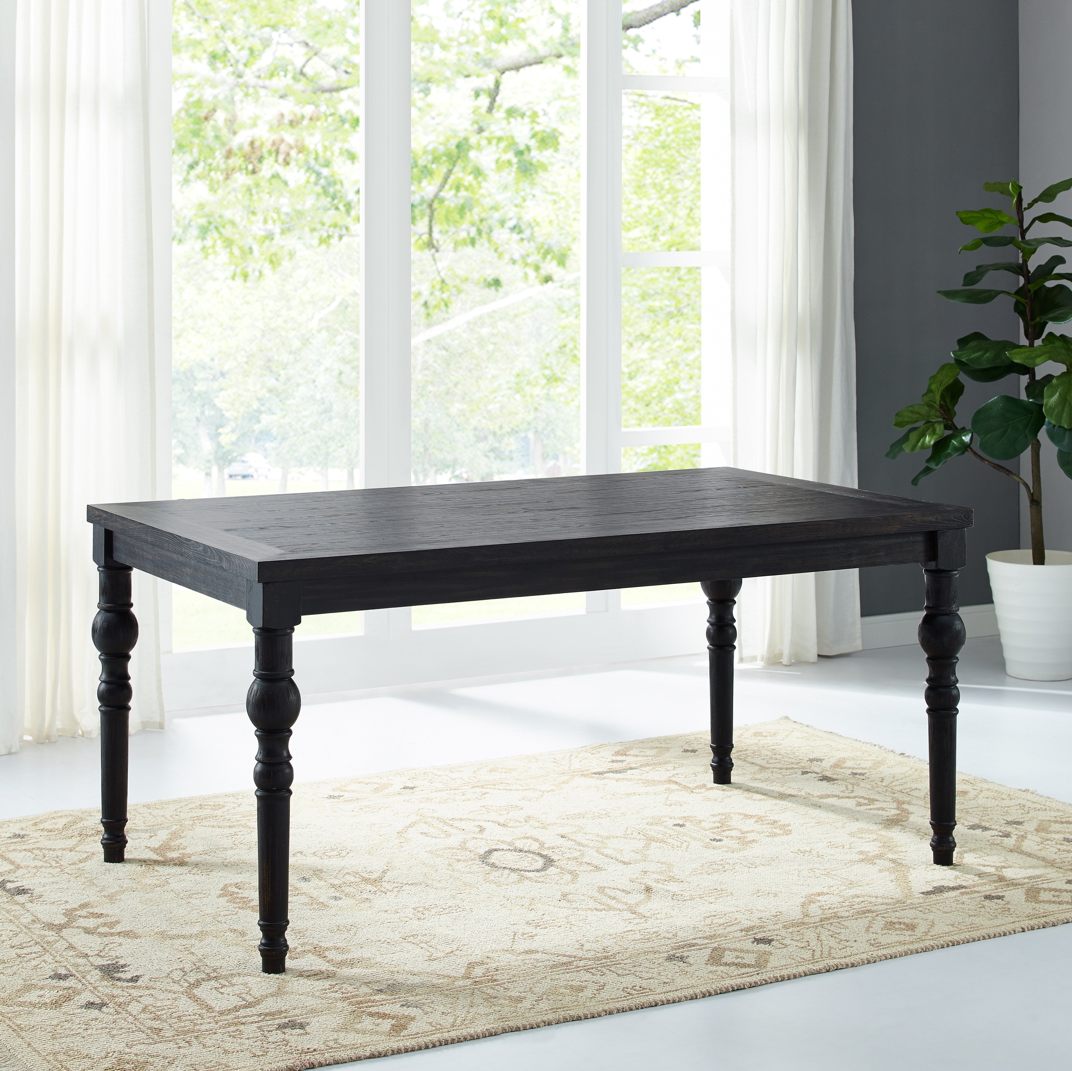 Roundhill Furniture Leviton Urban Style Dining Set - 6-Piece Gray Table and Chairs for Modern Homes | Perfect for Small Space Dining Rooms, Apartments & Breakfast Nooks