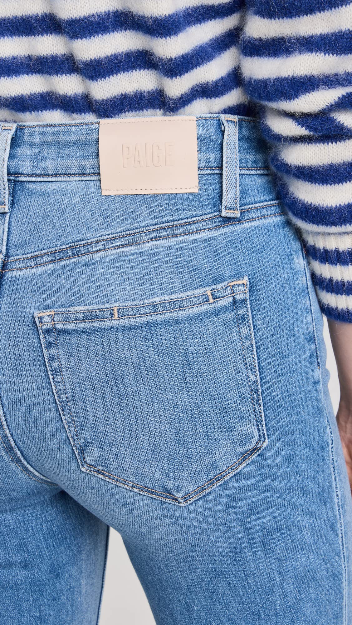 PAIGE Women's Claudine Swap Meet High Waist Distressed Jeans with Leveled Hem - Trendy Vintage Denim for Casual Outfits & Night Out