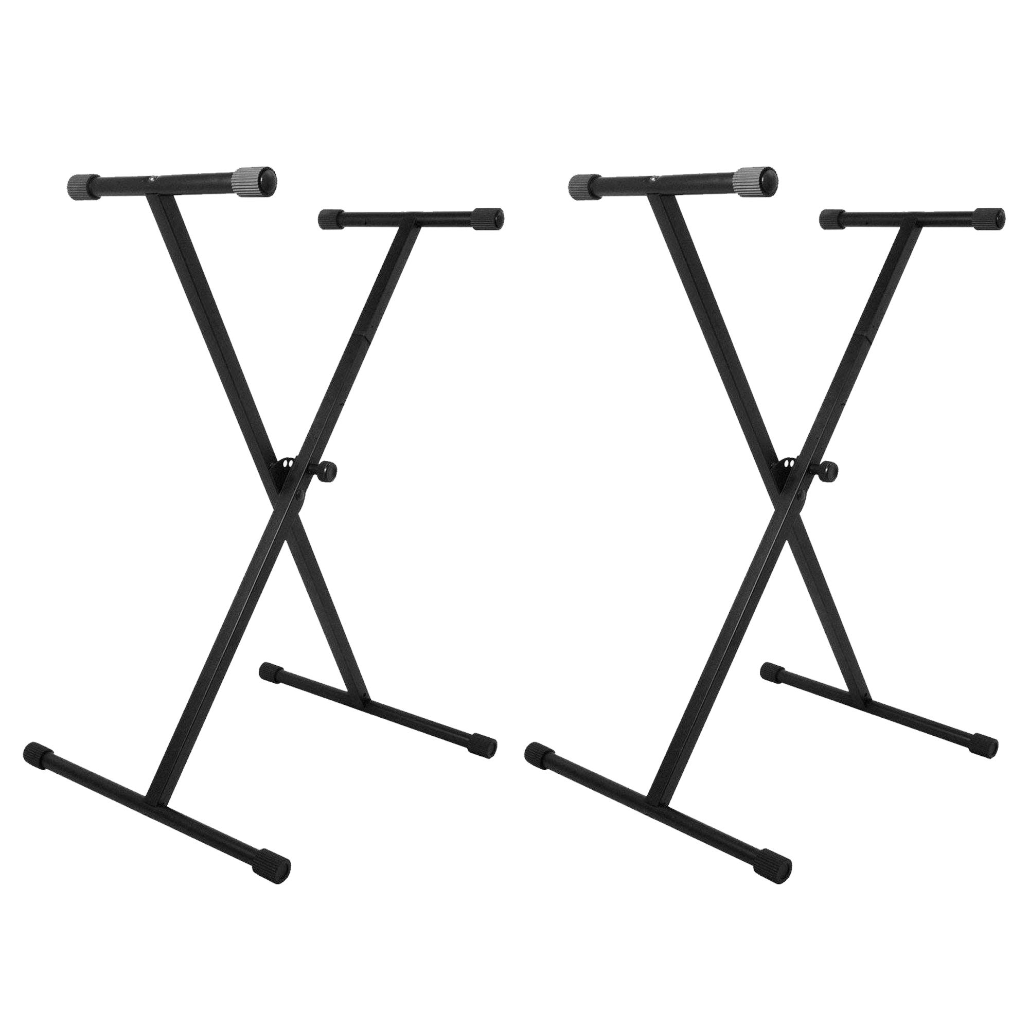 On Stage Stands KS7190 Single-X Keyboard Stand 2 Pack Bundle - Heavy Duty Adjustable Keyboard Stand for Musicians, Portable Folding X-Frame Stand for Piano, Synthesizer, Digital Keyboard - Perfect for Live Performances, Studio Recording & Home Practice