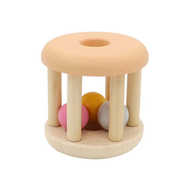 Two Tone Wooden Baby Shaker Rattle - Natural Wooden Musical Toy for Infants & Toddlers - Perfect for Sensory Play, Early Learning & Developmental Activities