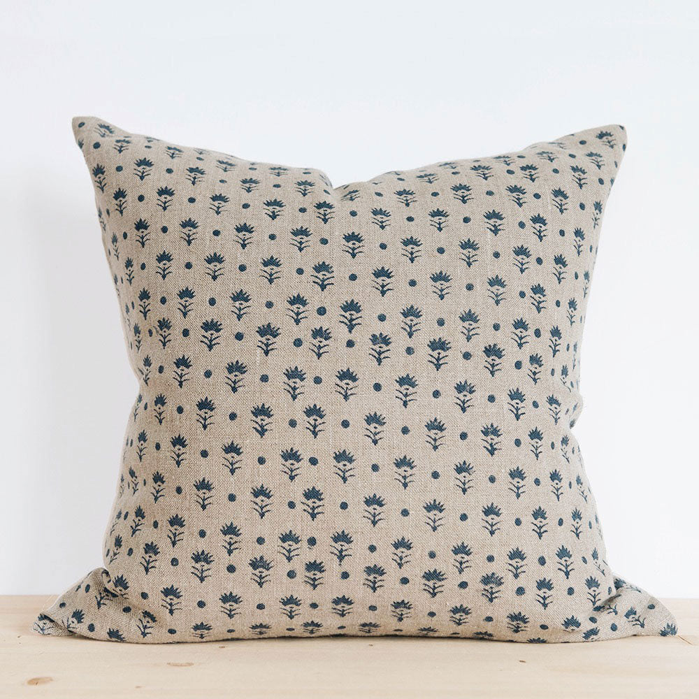 Handmade Linen Block Printed Pillow Cover No. 0520 - Bohemian Home Decor for Living Room, Bedroom & Sofa