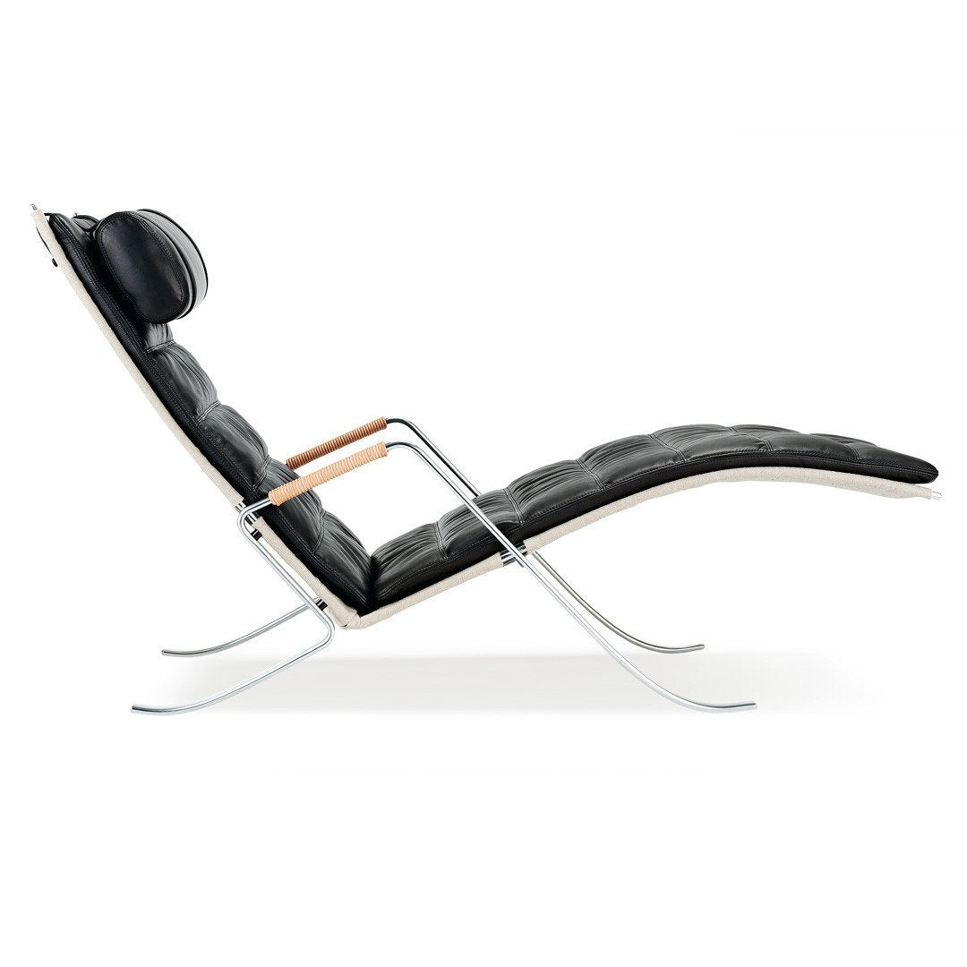 FK 87 Grasshopper Chair - Mid Century Modern Lounge Chair with Steel Frame & Upholstered Seat - Perfect for Living Room, Office & Reading Nook
