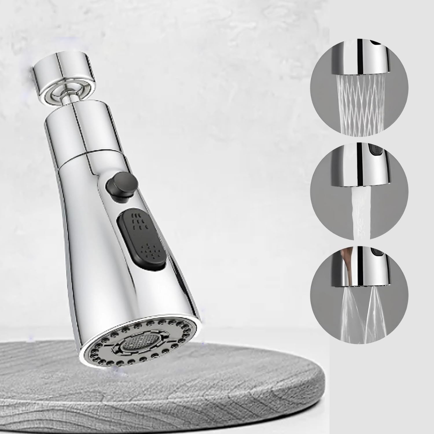 Aitchcy Water Saving Kitchen Sink Faucet Extender | 360° Rotatable Splash-Free Sink Tap Extension | 3-Mode Aerator for Better Flow Control | Perfect for Washing Dishes, Filling Pots & Watering Plants