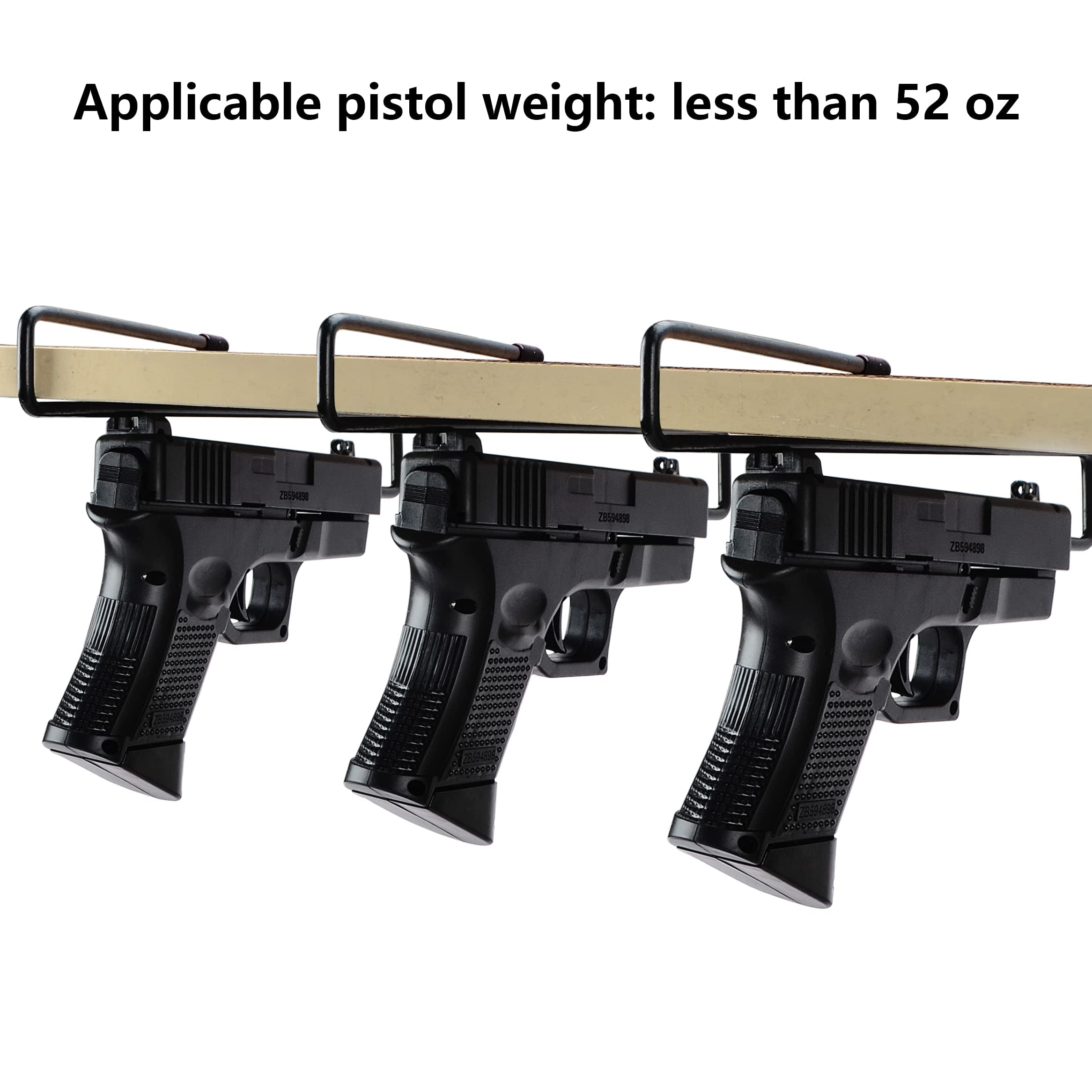 10-Piece Gun Rack Set - Pistol Organizer for Gun Safe Shelf & Stack On Cabinet - Handgun Hanger Display Accessory - Perfect for Hunters & Gun Enthusiasts - Ideal for Home, Range, and Hunting Cabin Organization
