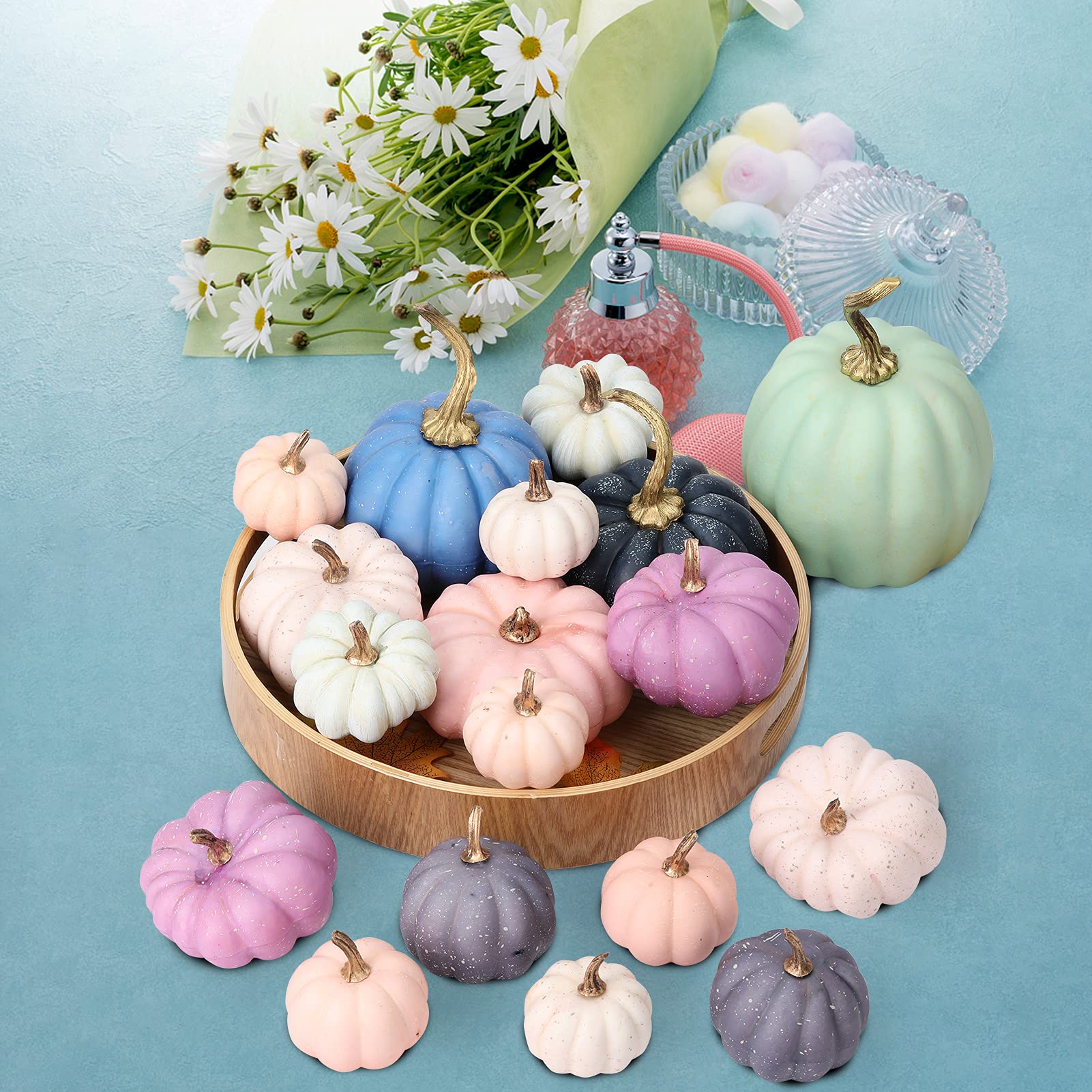 18Pcs Fake Foam Pumpkins - Fall Decor for Home, Wedding & Halloween