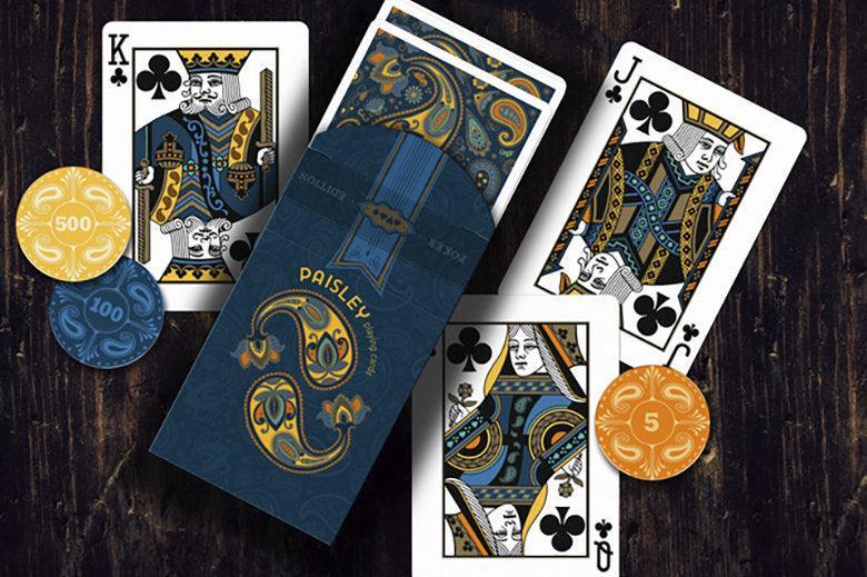 Premium Paisley Design Poker Playing Cards - 52 Deck for Casino, Poker Nights & Card Games - Ideal for Home, Parties & Travel