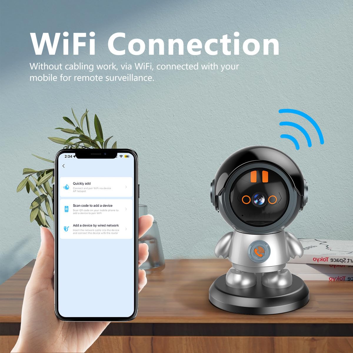 Smart WiFi Security Camera 3MP with 355° Pan & 60° Tilt - AI Human Detection, Night Vision, 2-Way Talk, Auto Tracking - Indoor/Outdoor Surveillance for Home & Business - Works with Alexa & Google Assistant