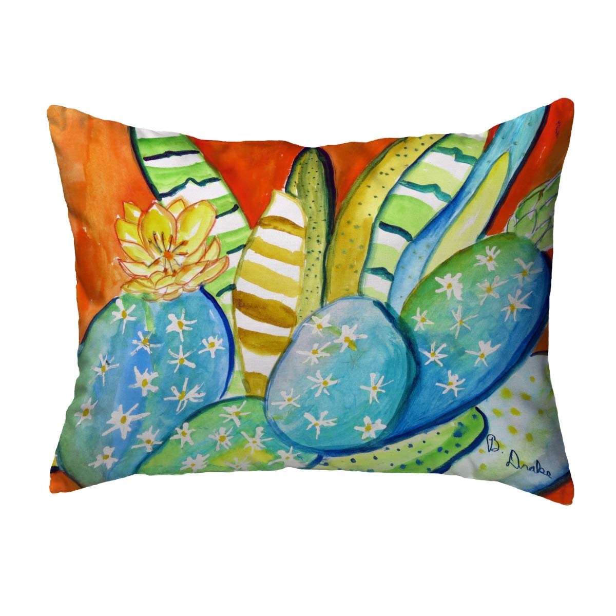 Betsy Drake NC1114 Decorative Throw Pillow 16x20 Inches Multi-Color - Perfect for Sofa, Bed, Couch & Home Decor
