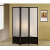 Stylish Black Room Divider with Translucent Panels - Modern Privacy Screen for Home Office, Bedroom Partition & Studio Space Divider