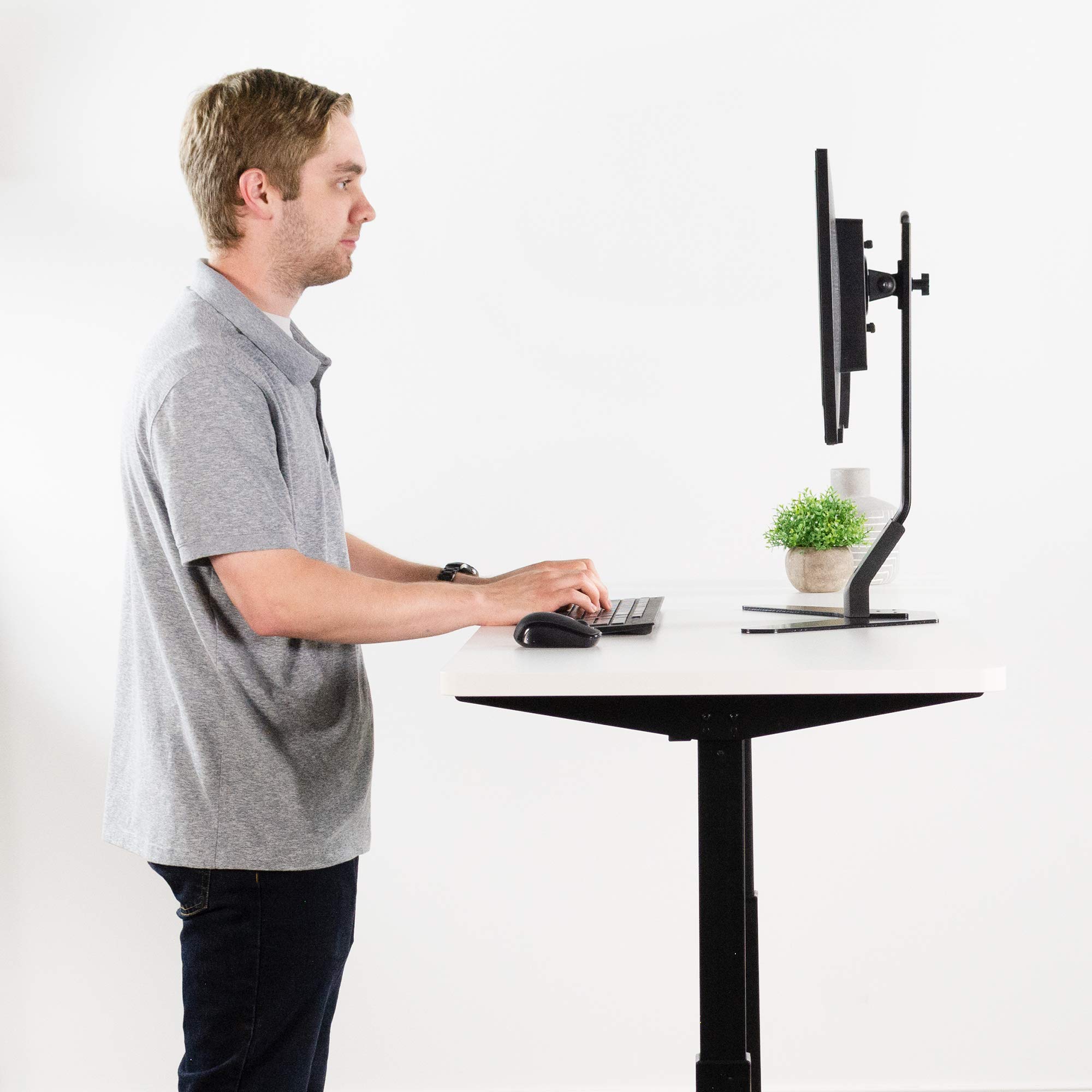 60 x 24 Inch White Universal Table Top - Solid One-Piece Desk Surface for Adjustable Sit to Stand Home & Office Desk Frames | Perfect for Workspaces, Gaming Setups & Study Areas (DESK-TOP60W)